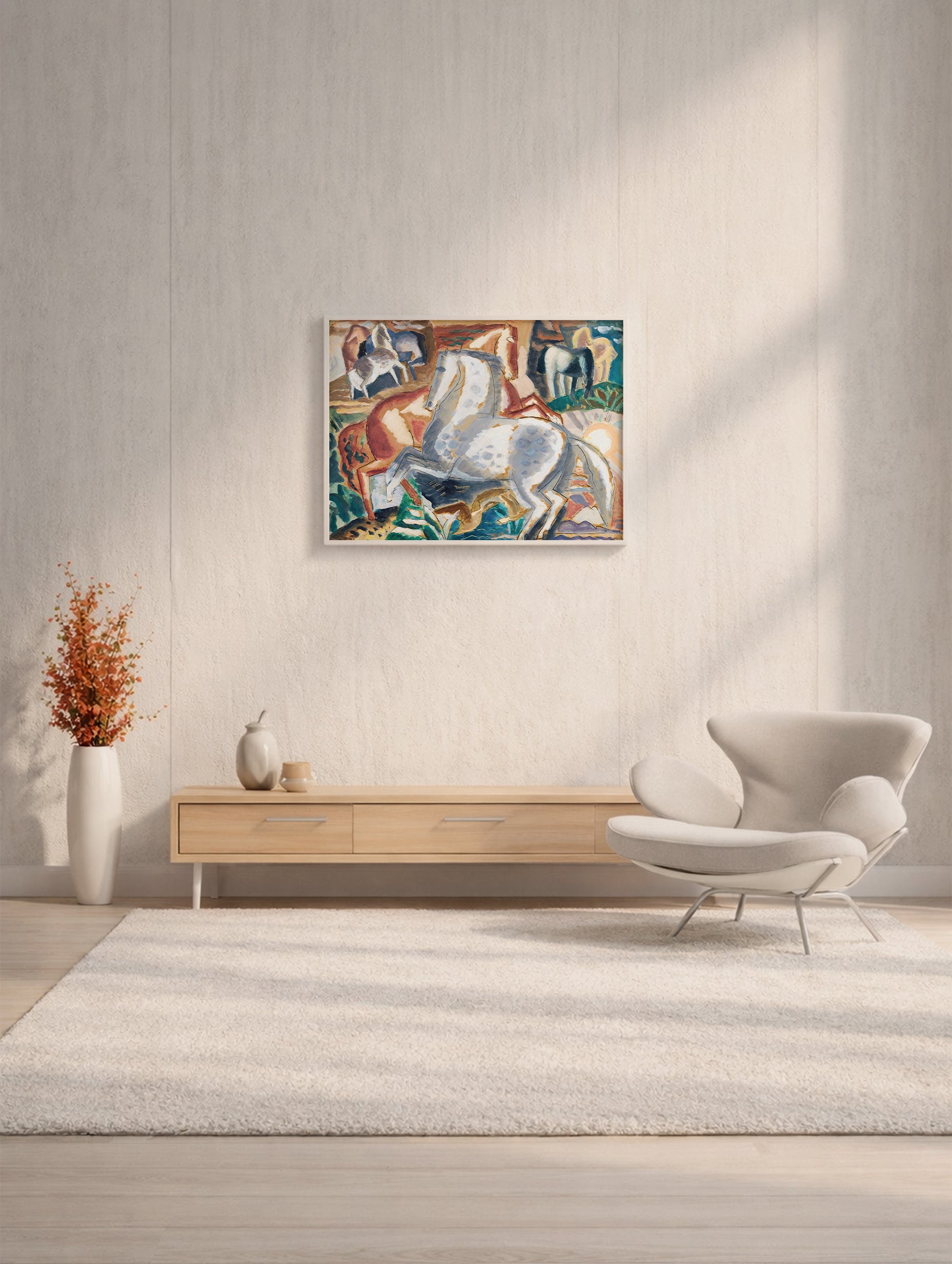 Horses in landscape Leo Gestel Animal Art Print