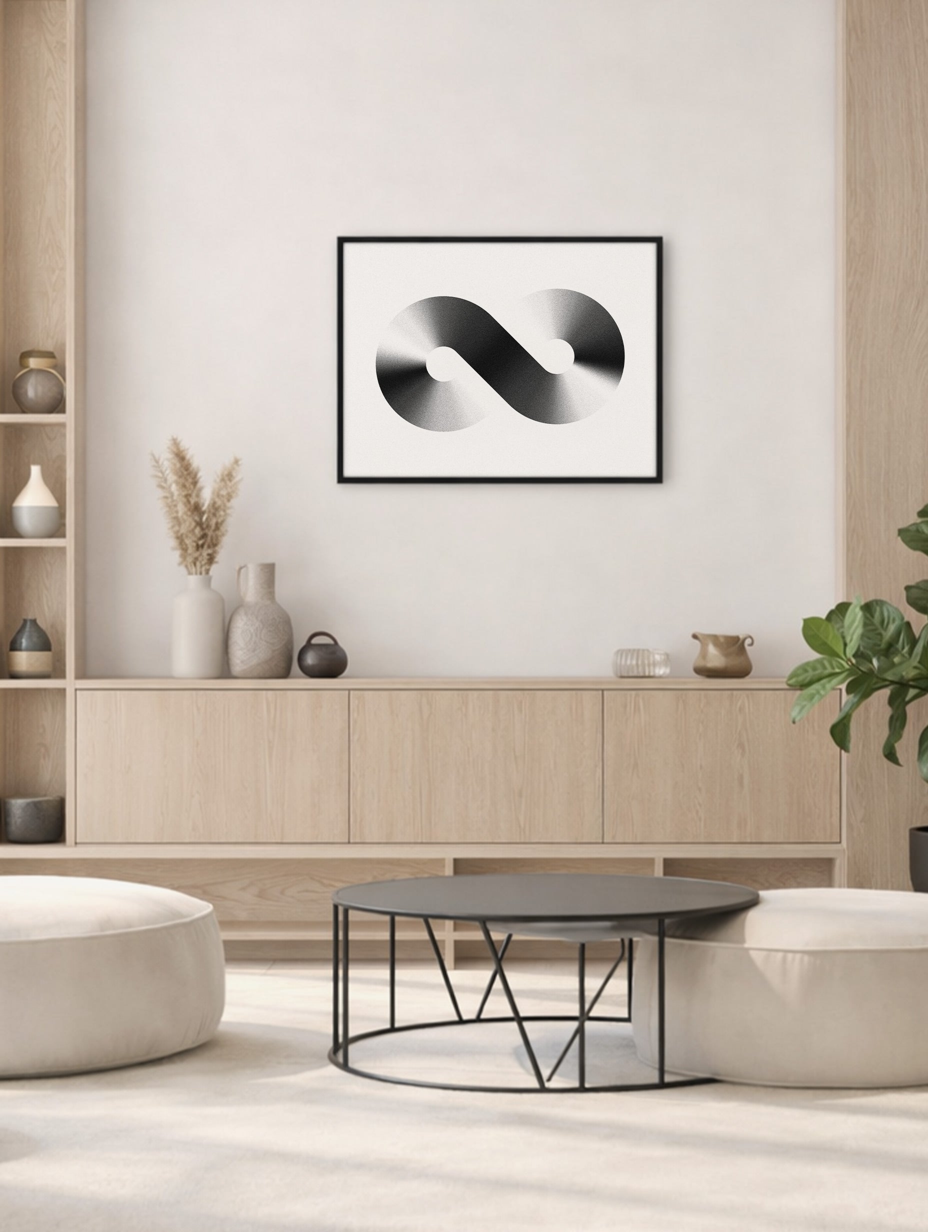 Infinity Symbol Black and White Poster No 2 Mockup