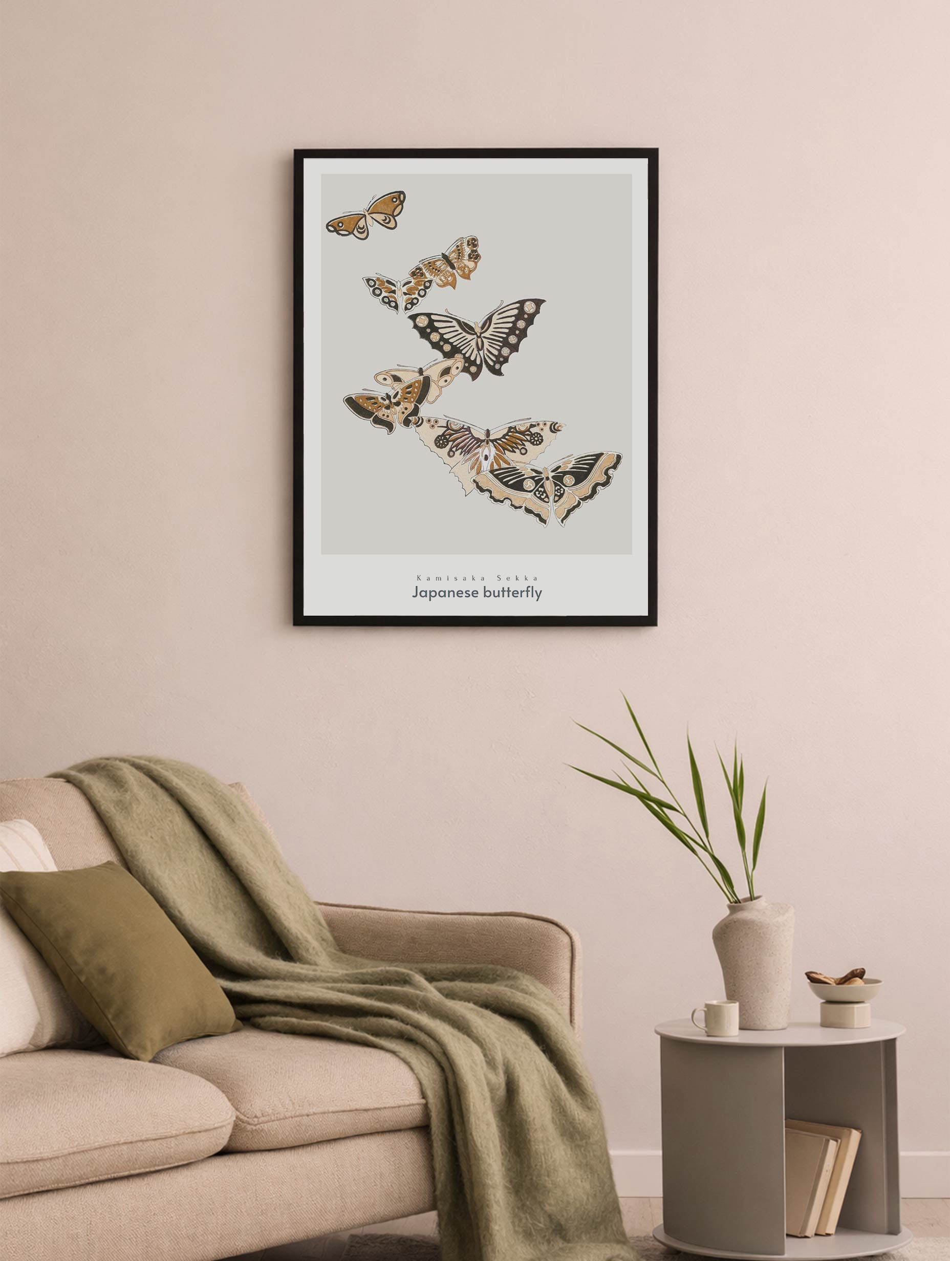 Japanese Butterfly - Kamisaka Sekka Art Print No 2 Mockup