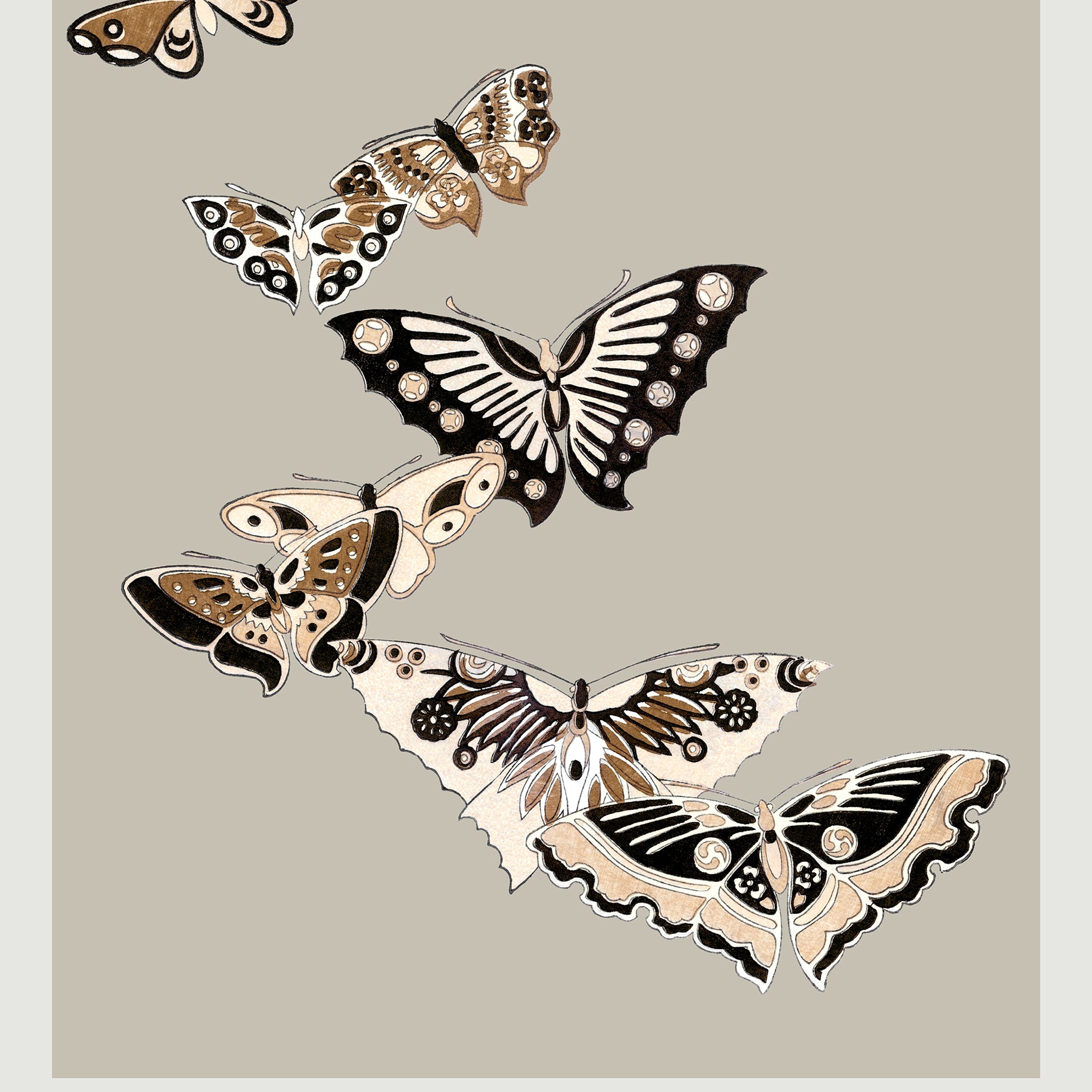 Butterfly Kamisaka Sekka Art Print Japanese