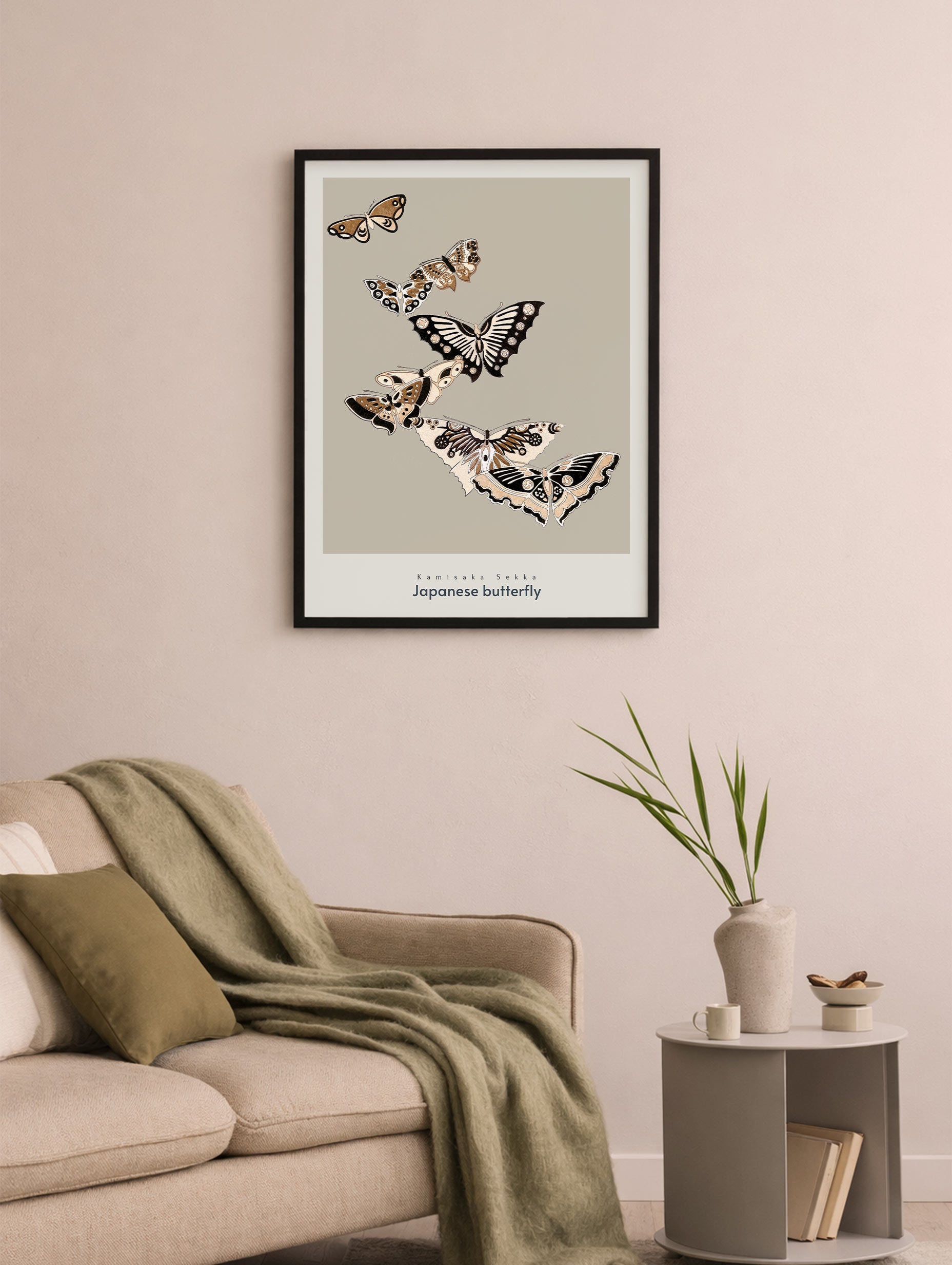 Japanese Butterfly Kamisaka Sekka Art Print No 2 Mockup