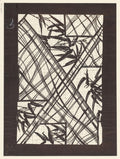 Katagami Textile Stencil with Stylized Diagonal Bamboo Design Poster