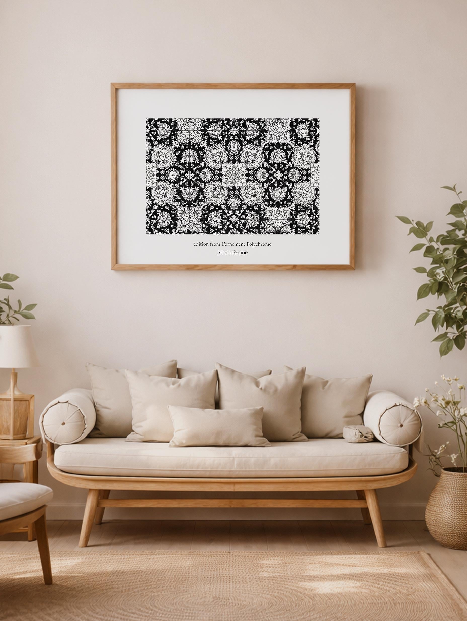 L'Ornement Polychrome Albert Racinet Abstract Flower Art Print Mockup