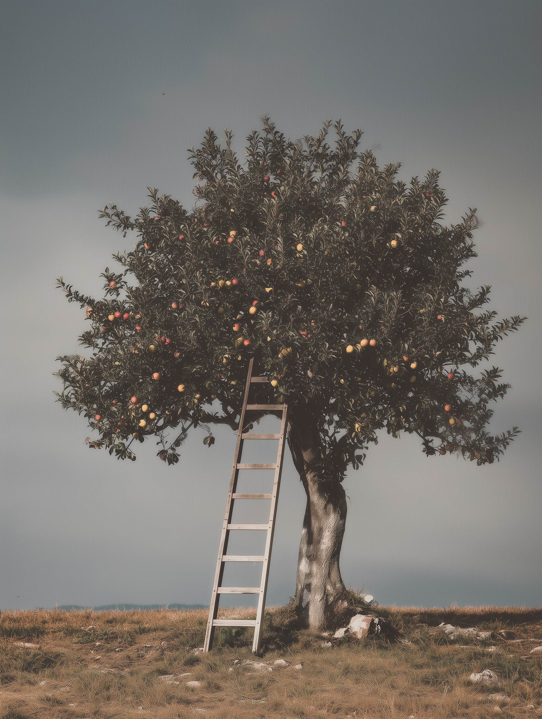 Första huset i en bosättning abstrakt konsttryck