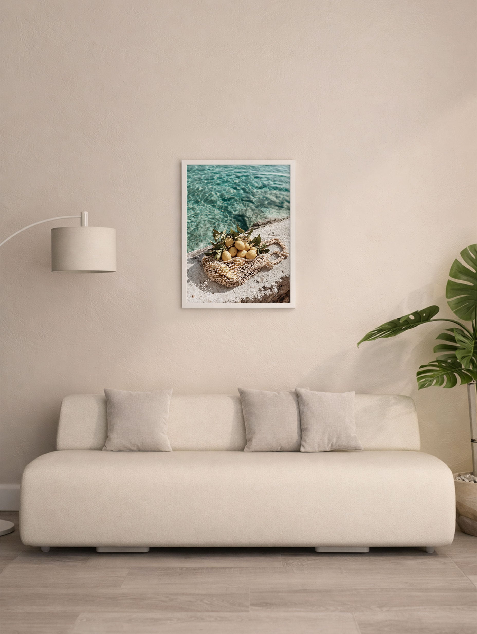 Lemons in Mesh Bag Summer Poster Mockup