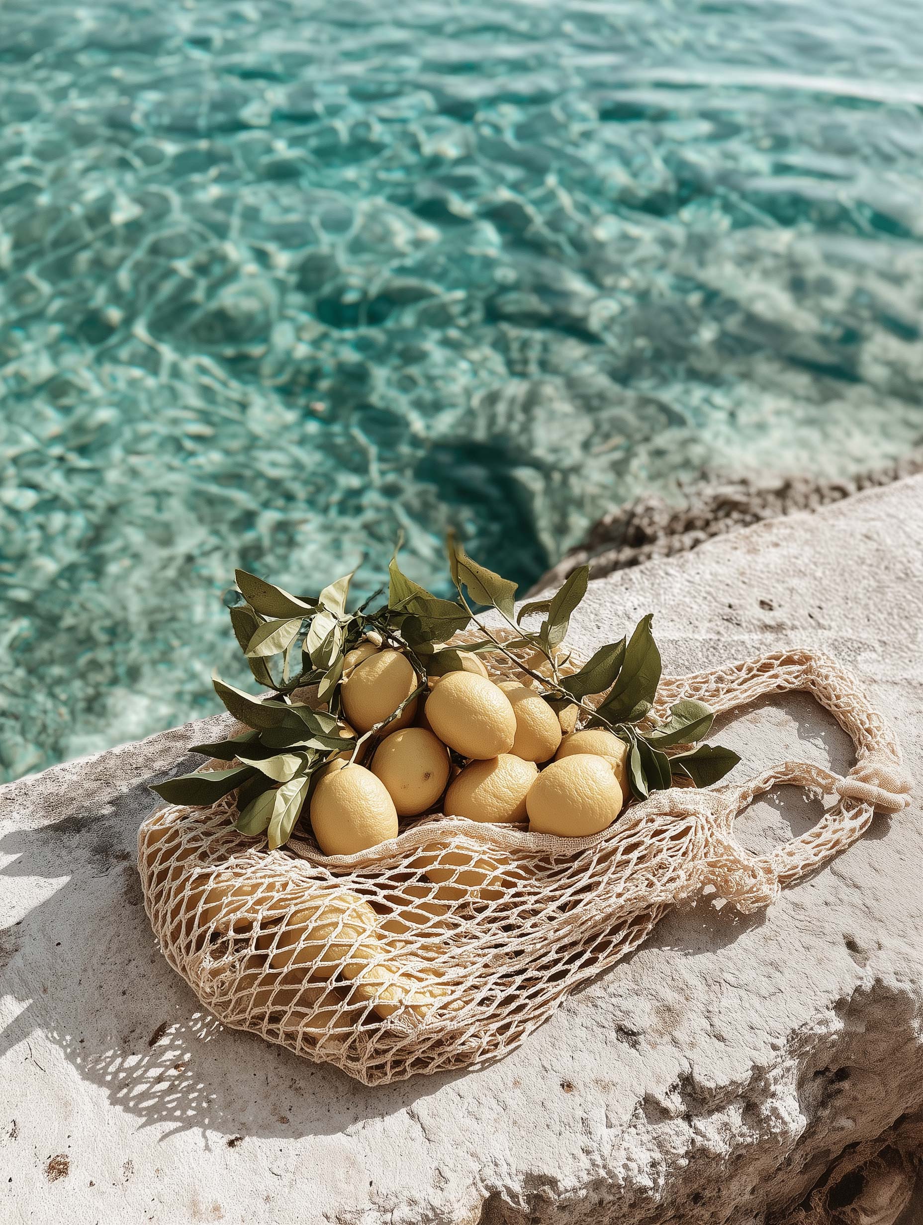 Lemons in Mesh Bag Summer Poster