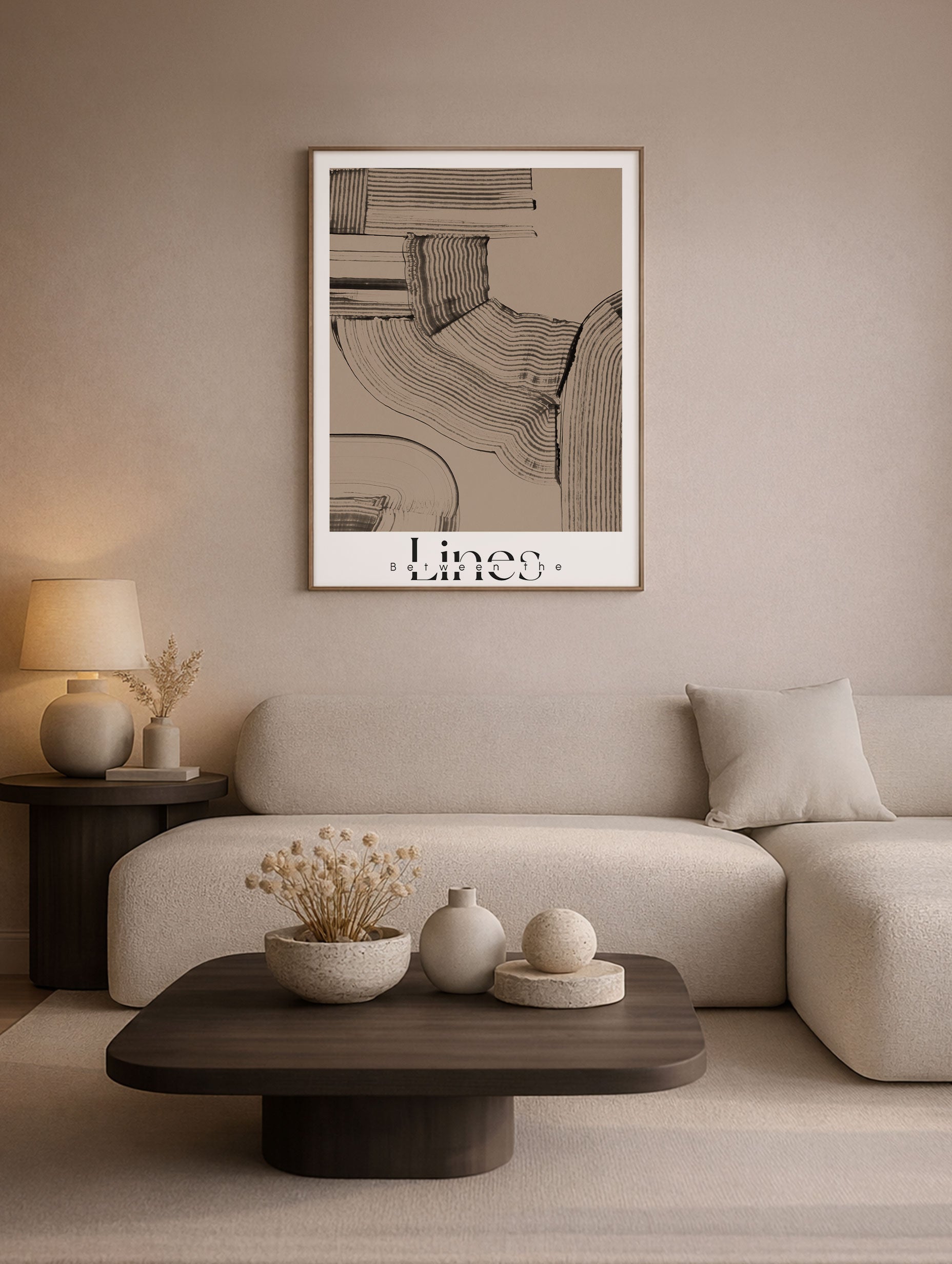 Lines Between Abstract Art Print Mockup