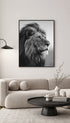 Lion in black and white Poster Mockup