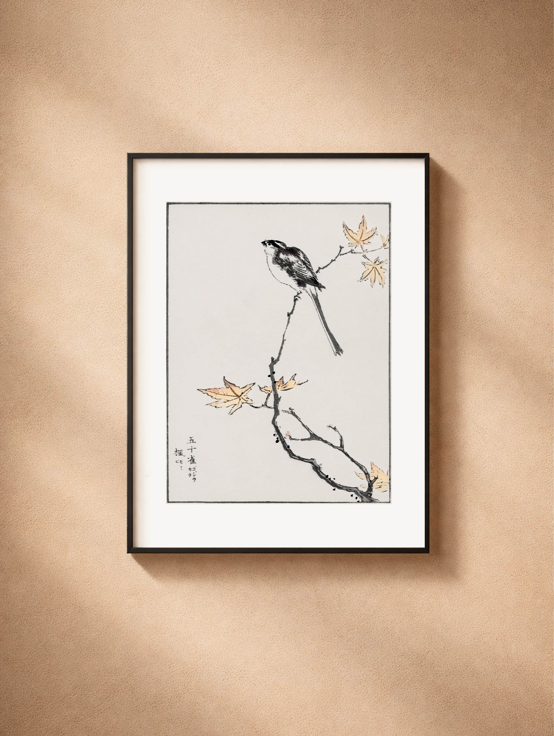 Long-tailed Tit & Maple Tree Numata Kashu Art Print Mockup