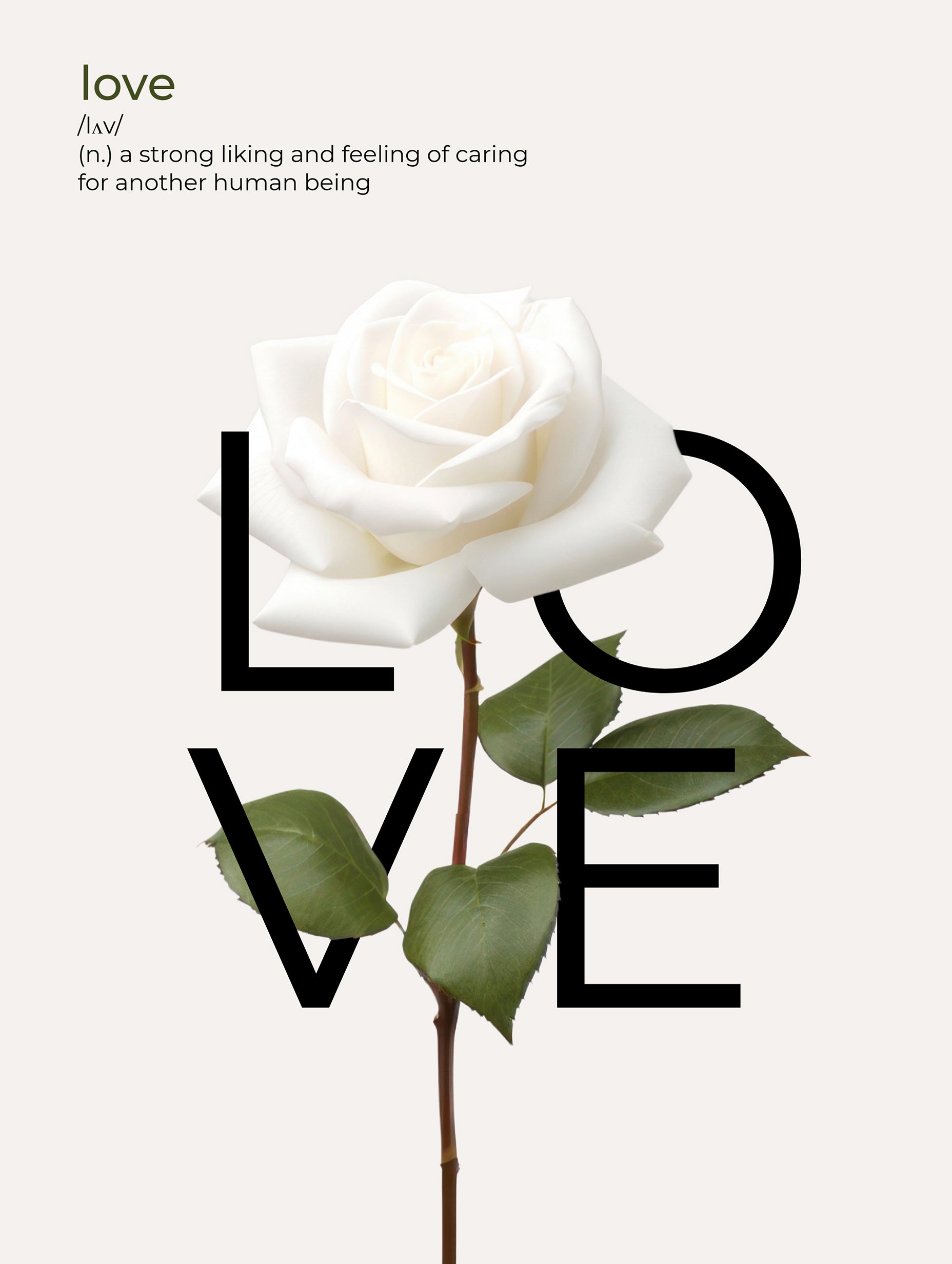 Love Flower Typography Poster