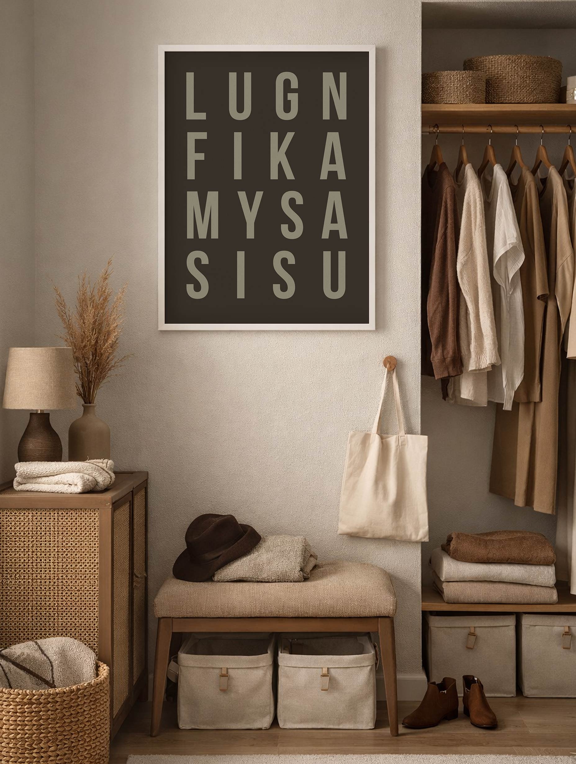 Lugn Fika Mysa Sisu Typography Mockup