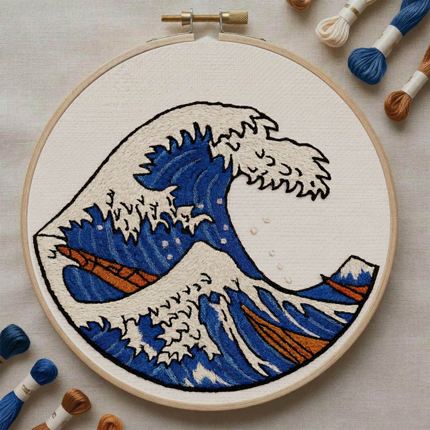 Broderidesignen Den stora vågen