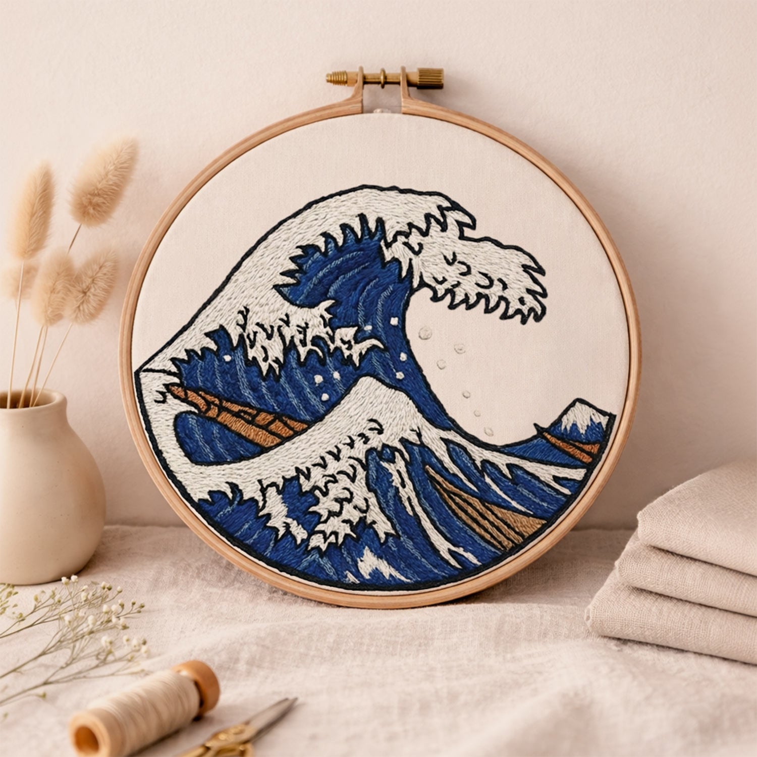 Den store bølgen broderidesign
