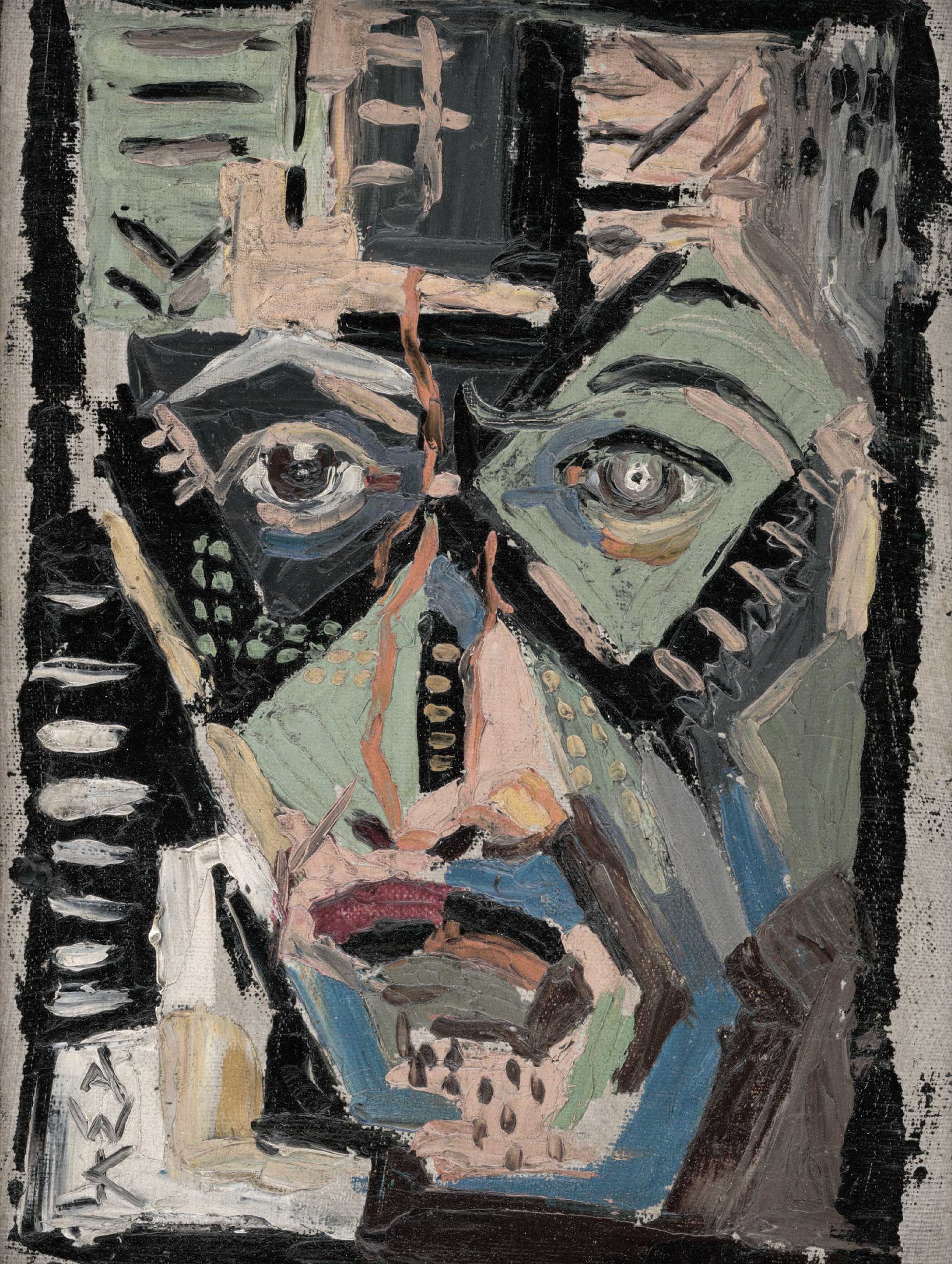 Man's Face Arnold Peter Weisz-Kubínčan Art Print