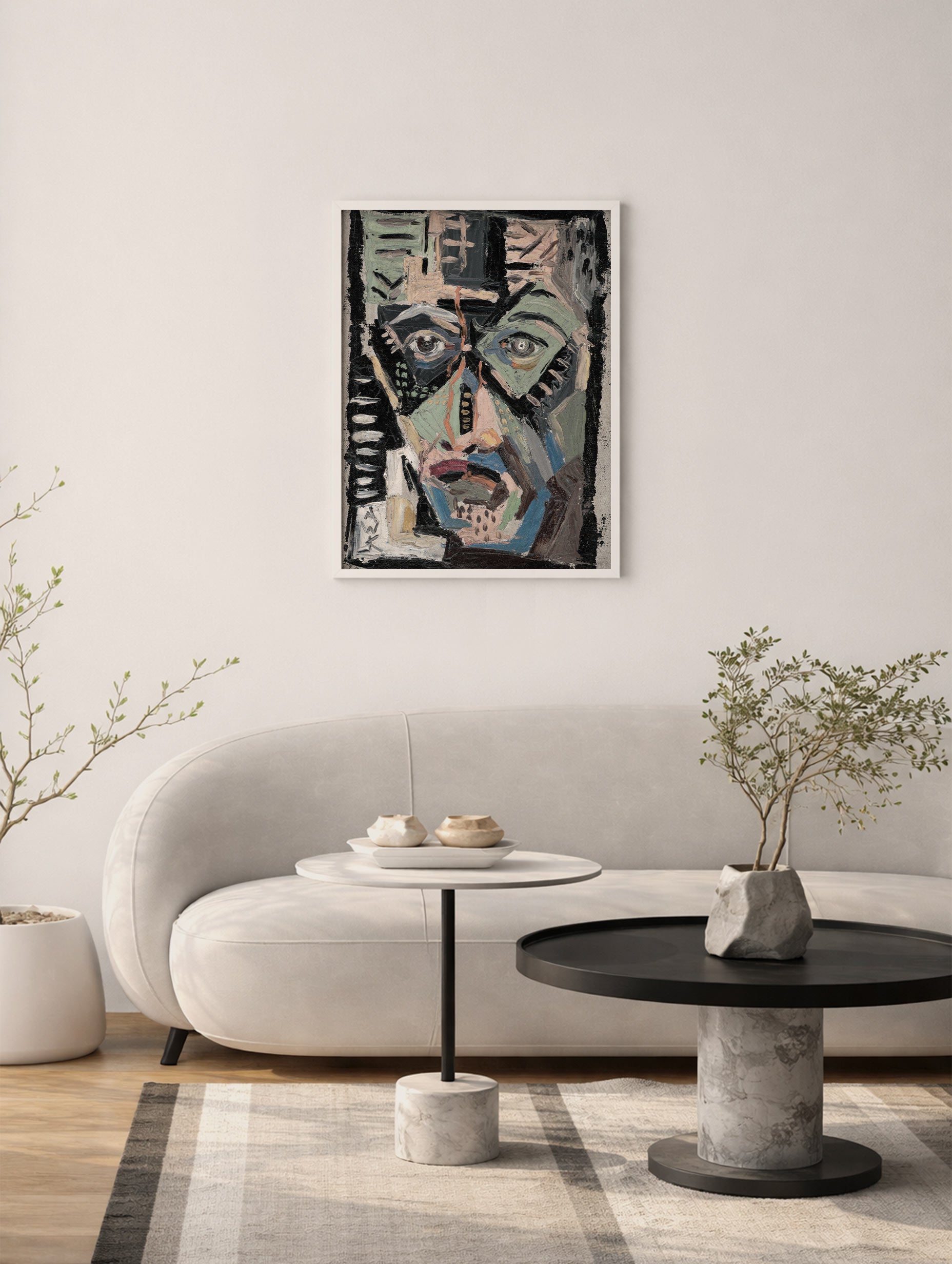 Man's Face Arnold Peter Weisz-Kubínčan Art Print Mockup