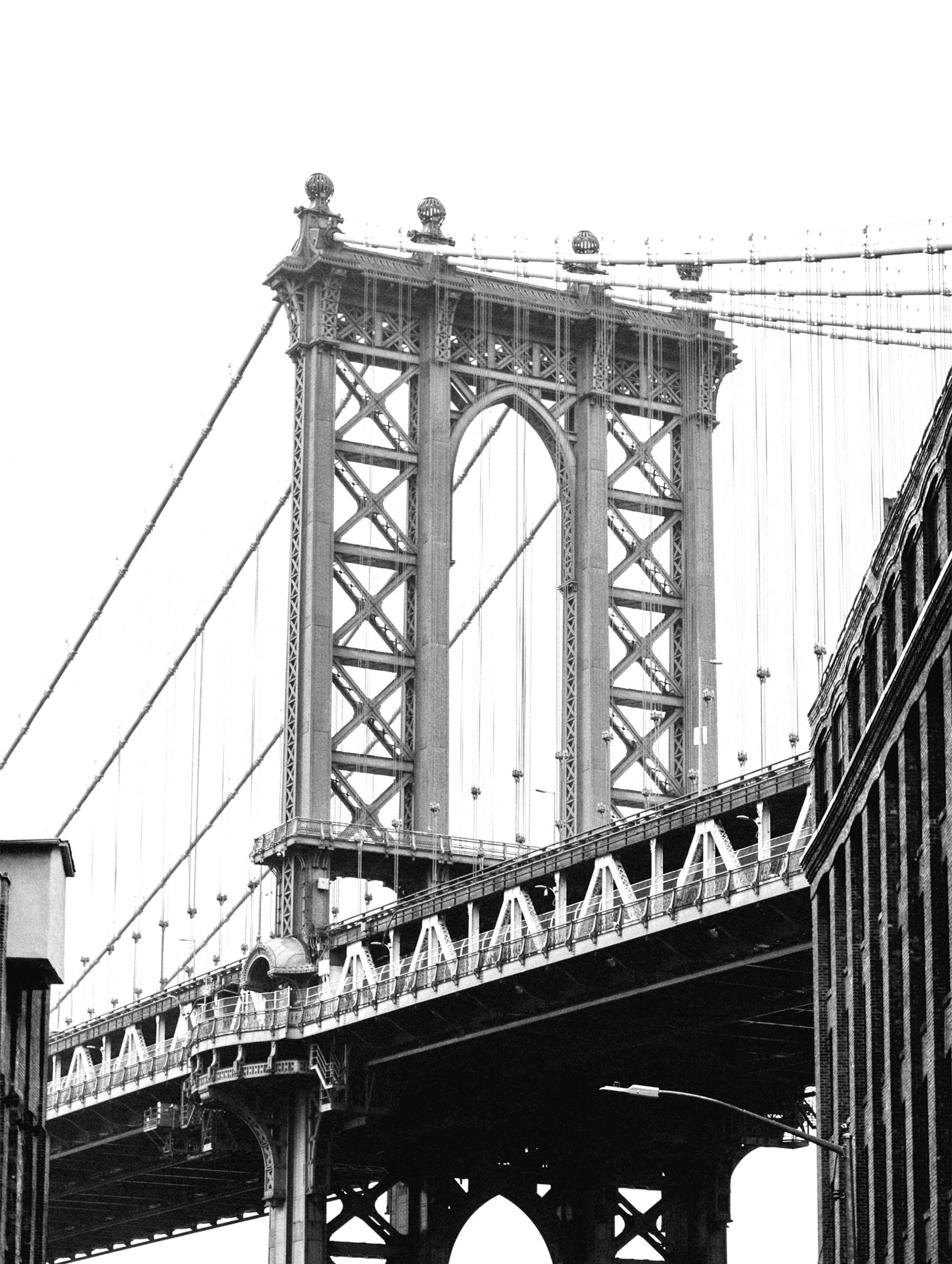 Manhattan Bridge Black and White Poster