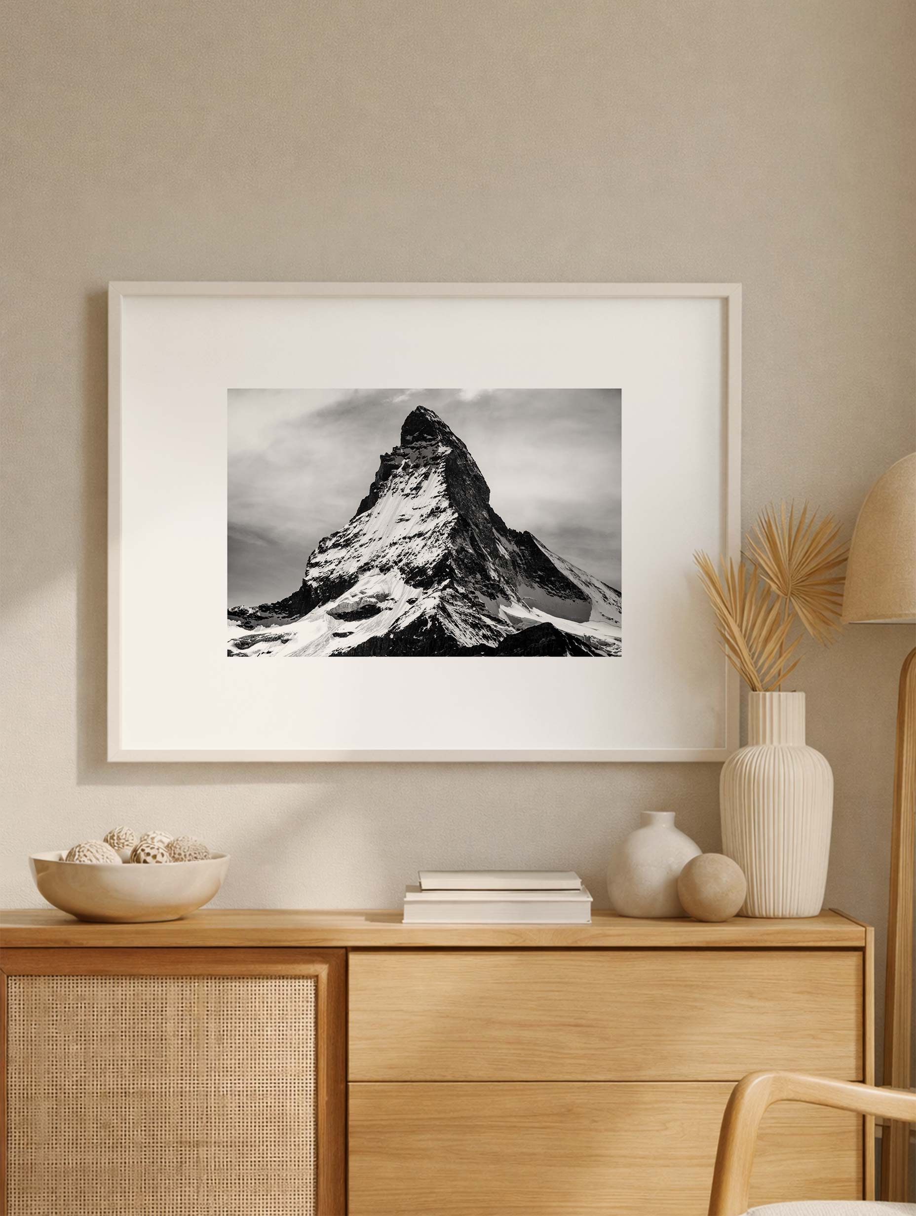 Matterhorn Mountain Black and White Poster Mockup