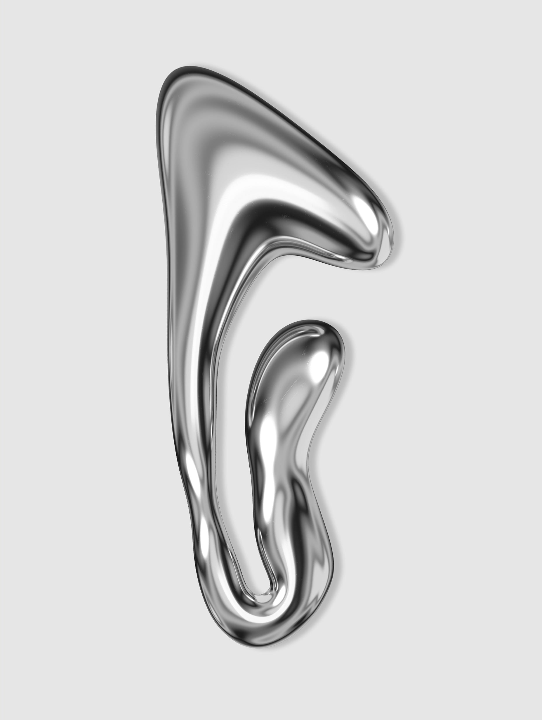 Metallic Liquid Shape Minimalist Poster