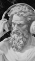 Michelangelo's sculpture of Moses Black and White Poster