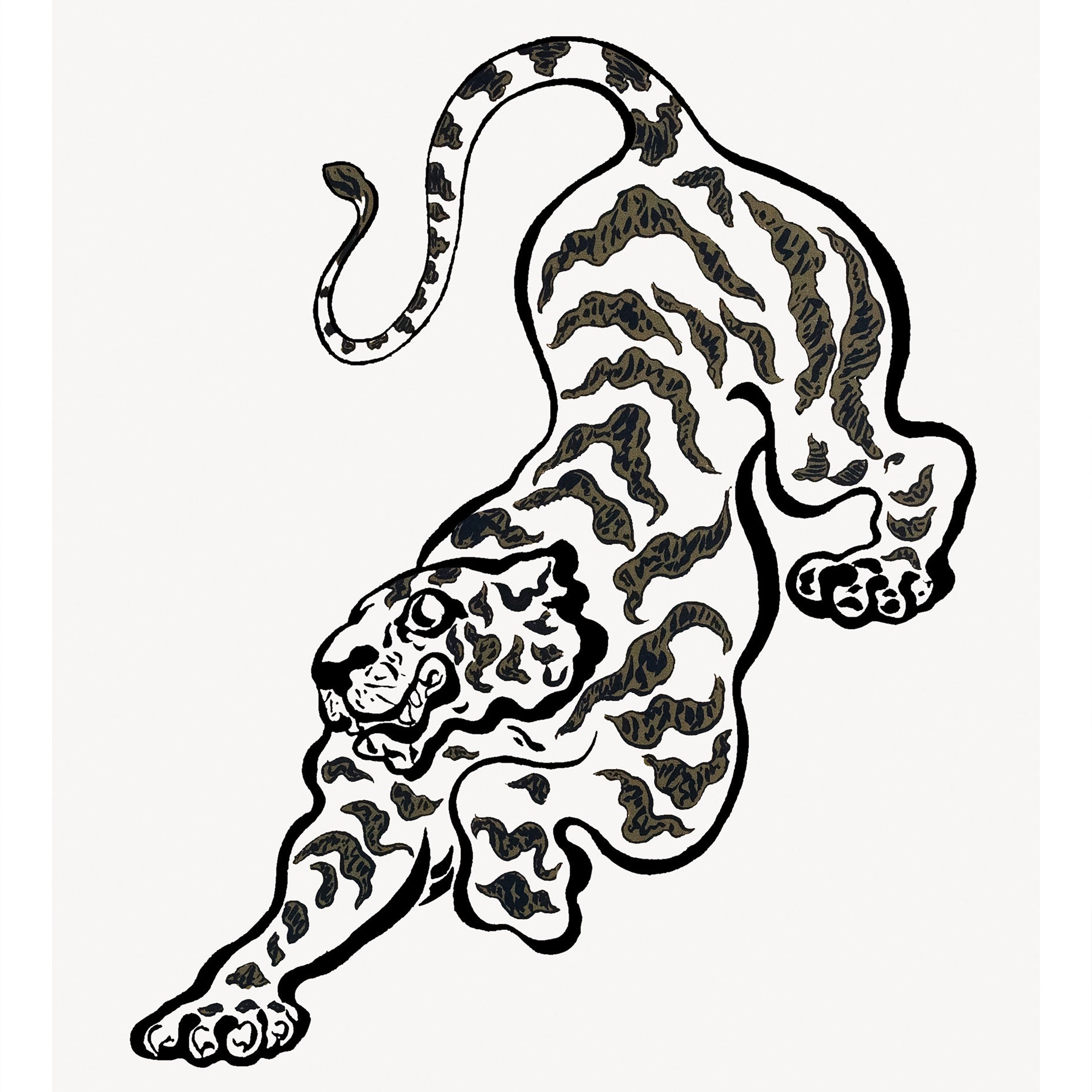 Minimalist Tiger Japanese Art Print