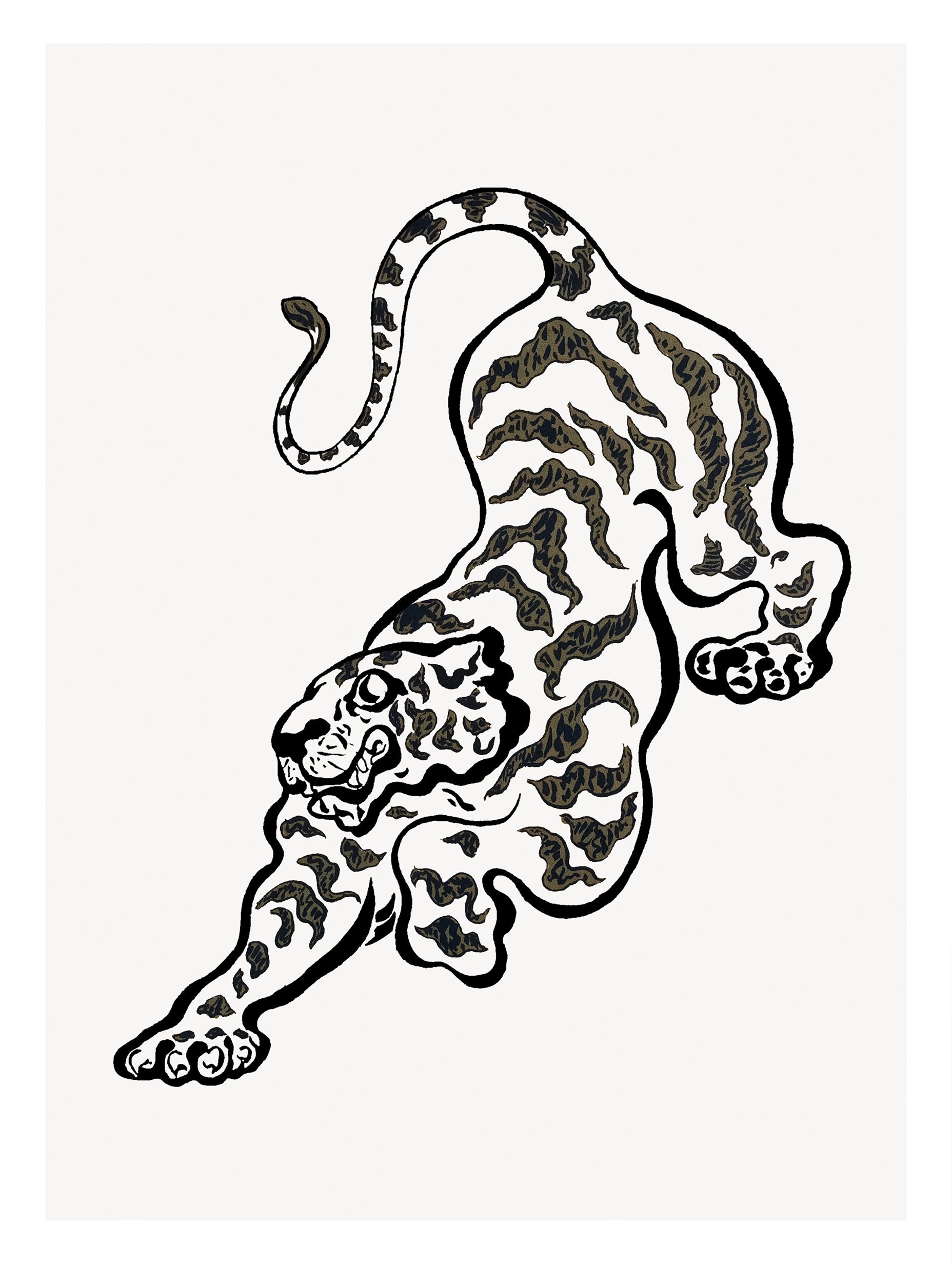 Minimalist Tiger Japanese Art Print