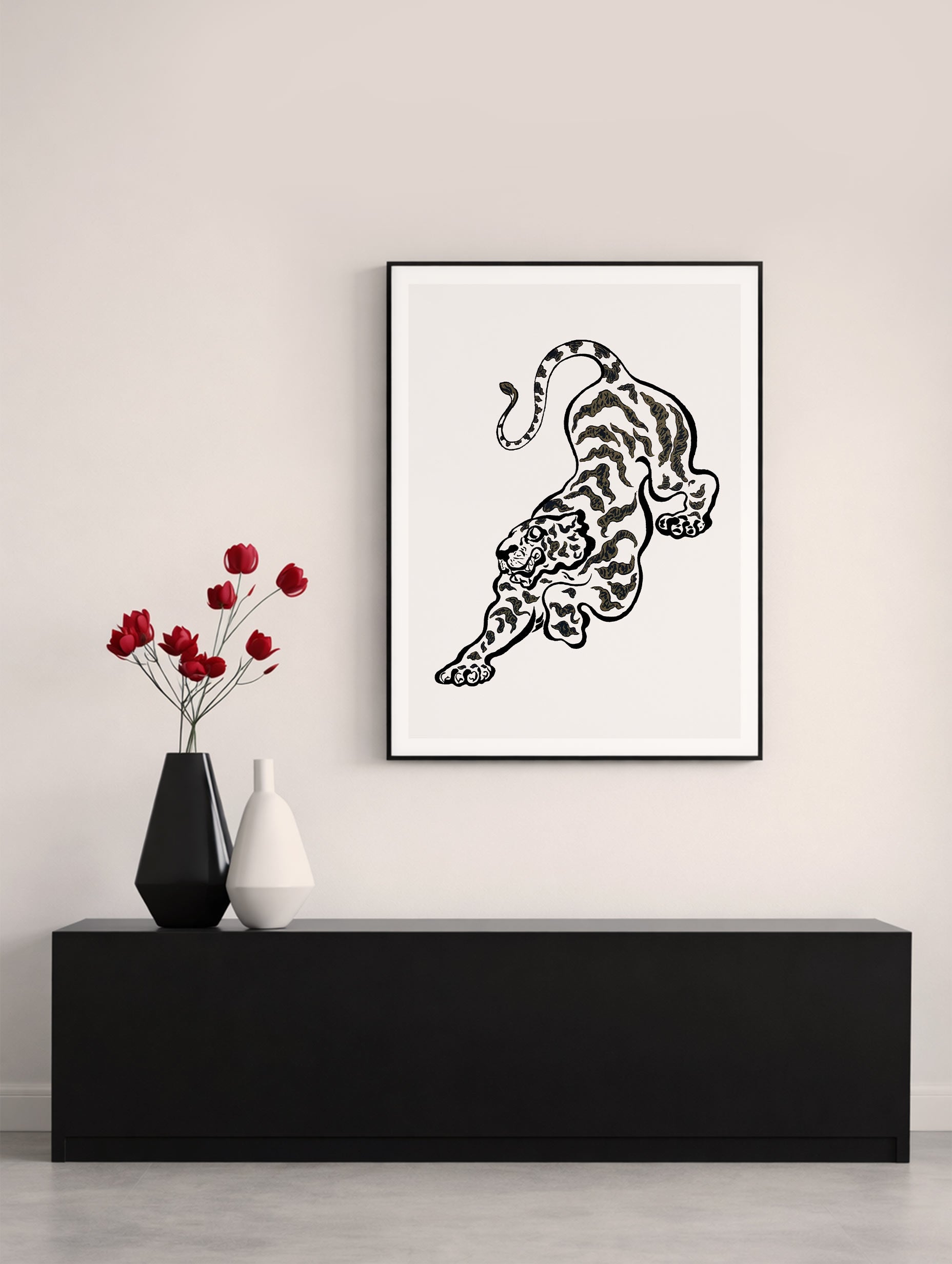 Minimalist Tiger Japanese Art Print