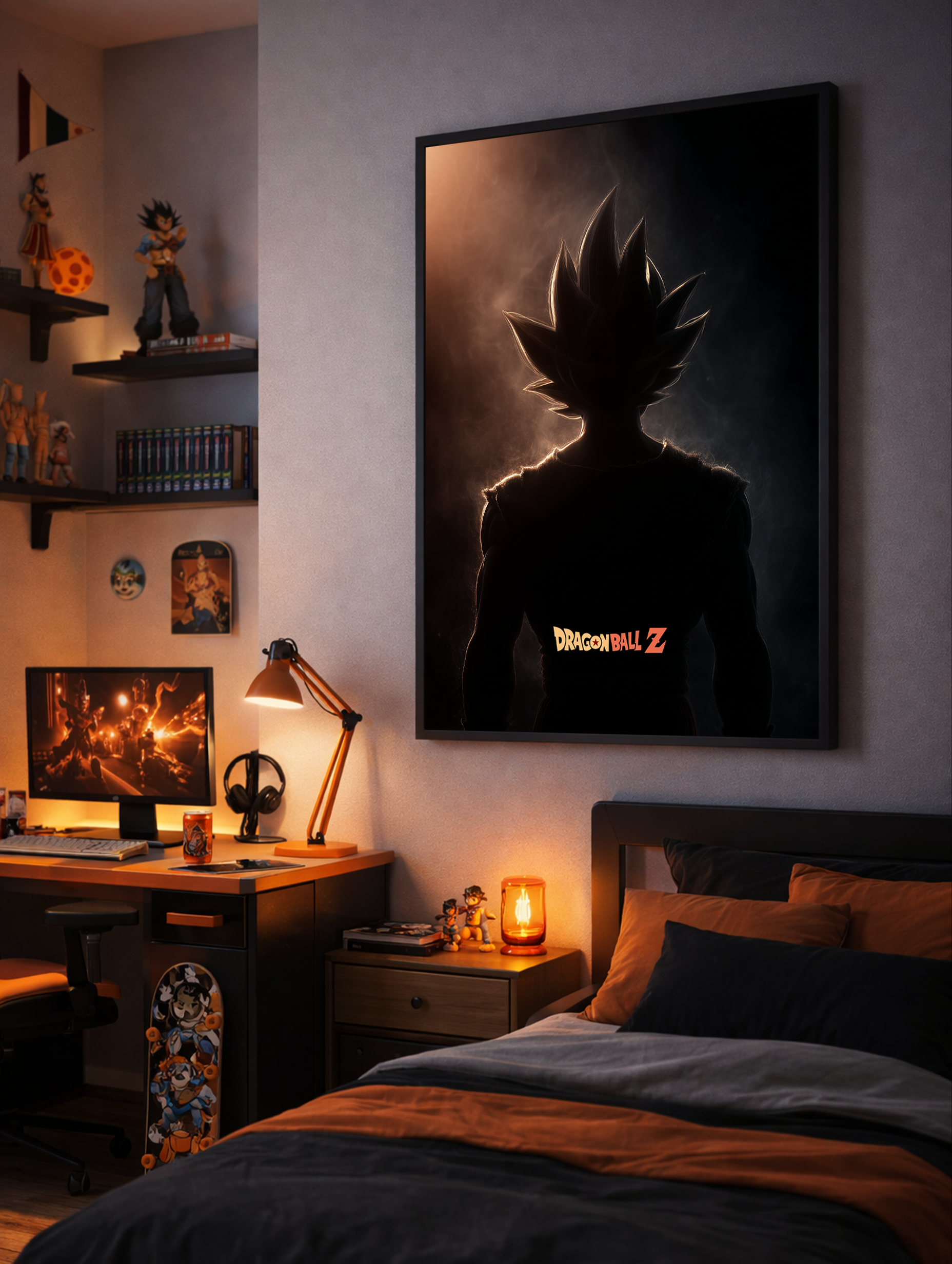 Första huset i en bosättning abstrakt konsttryck