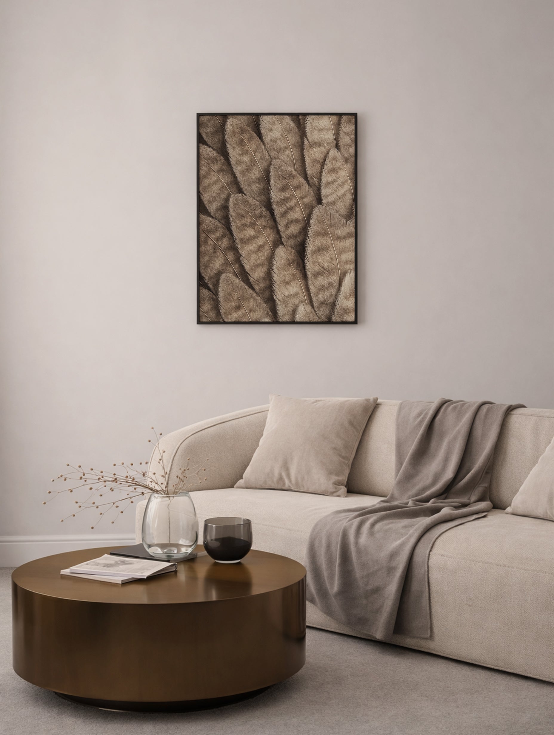 Bird Feathers Abstract Poster