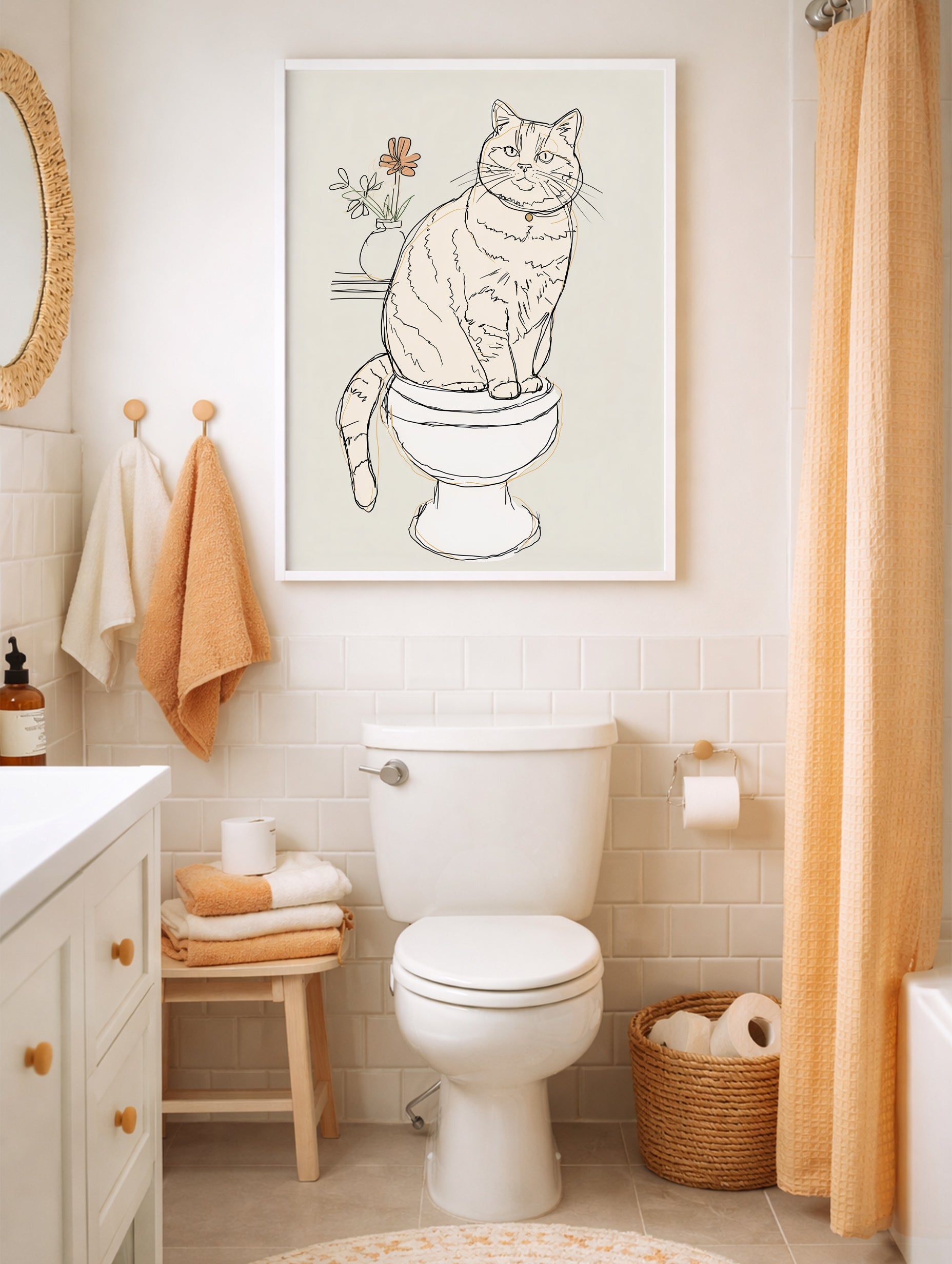 Första huset i en bosättning abstrakt konsttryck