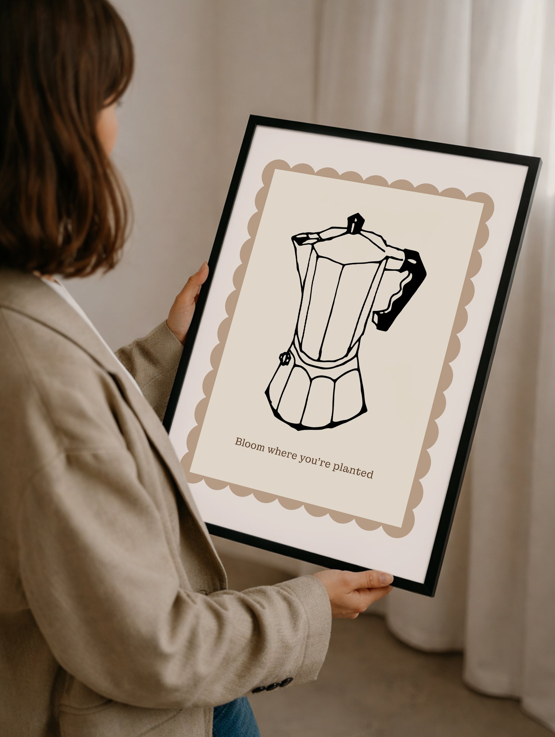 Blomstre der du er plantet kaffekunstverk