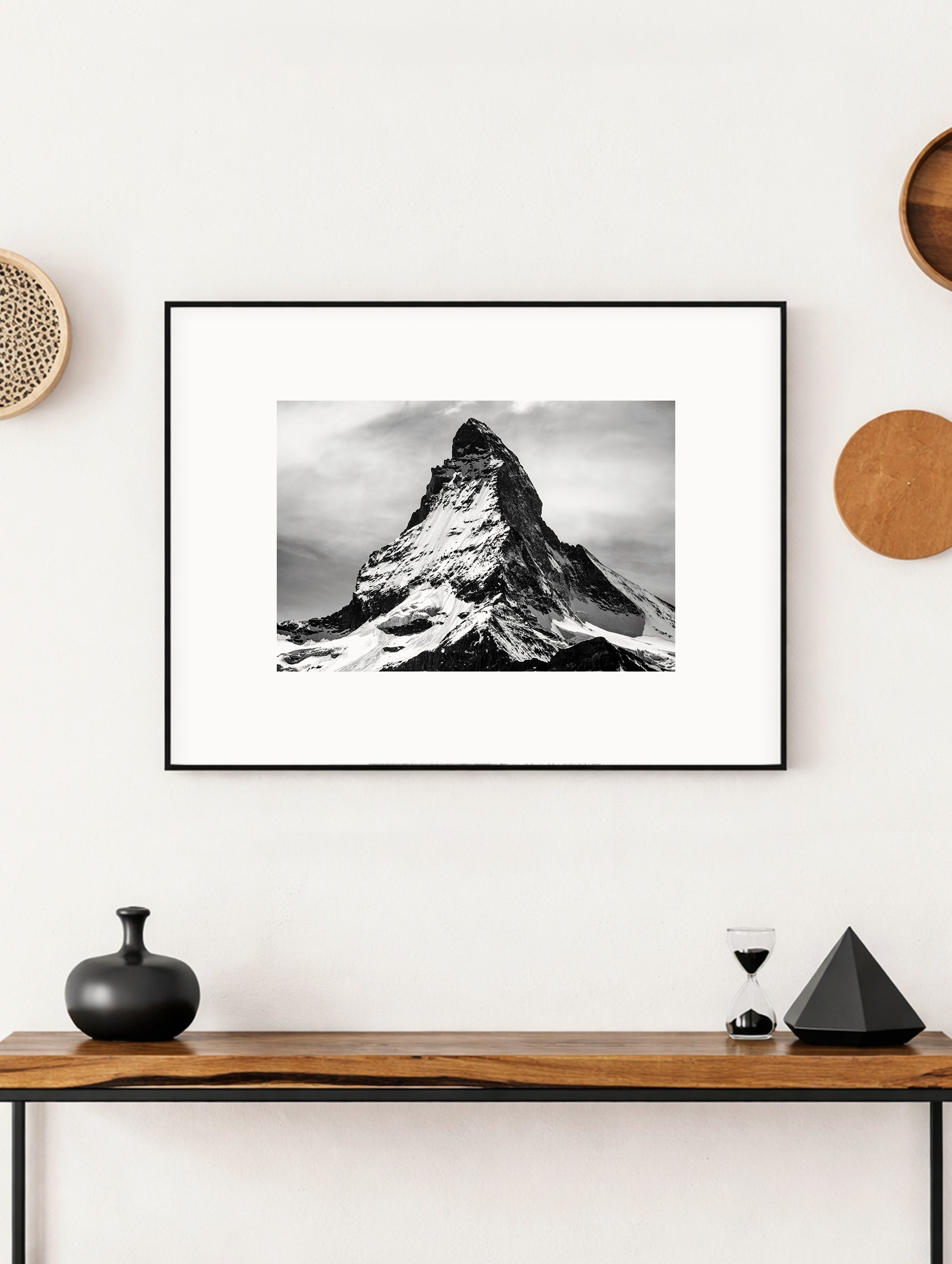 Matterhorn Mountain Black and White Poster