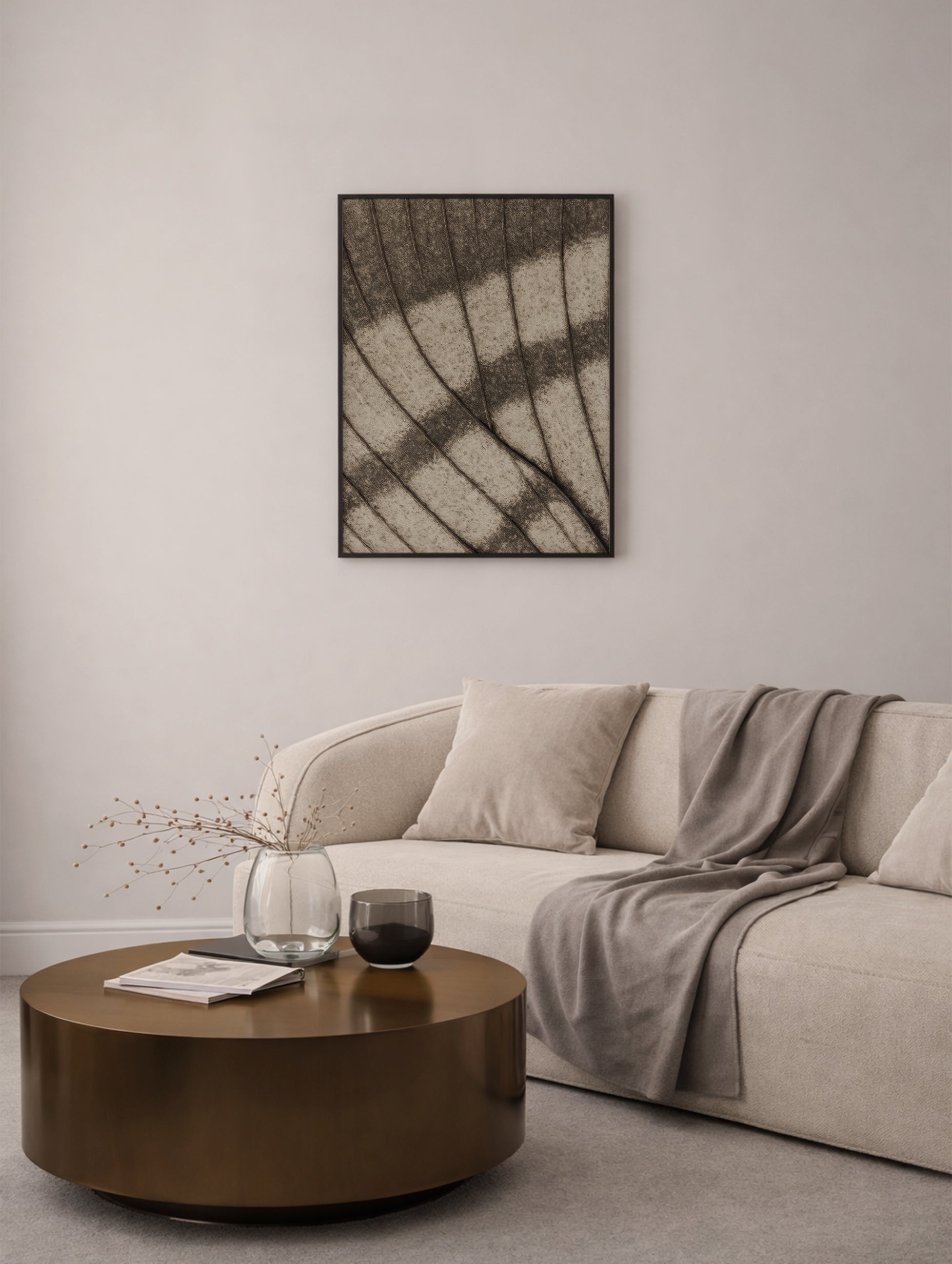 Kunsttrykk med tørkede bladmønstre