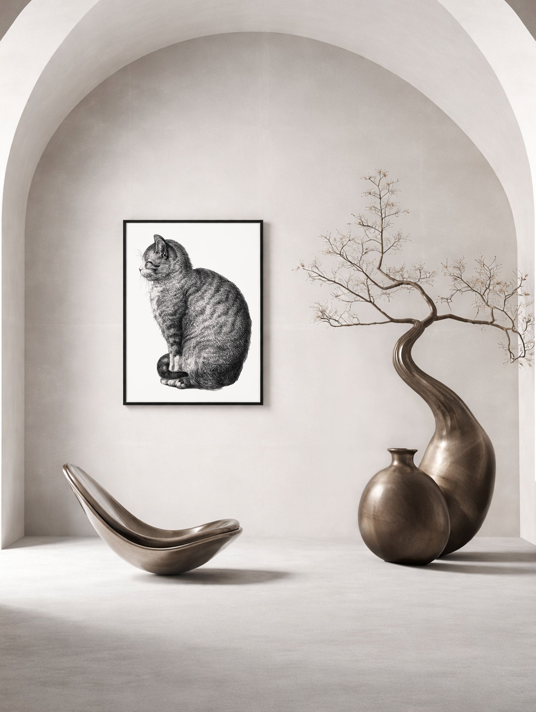 Sitting Cat Jean Bernard Art Print
