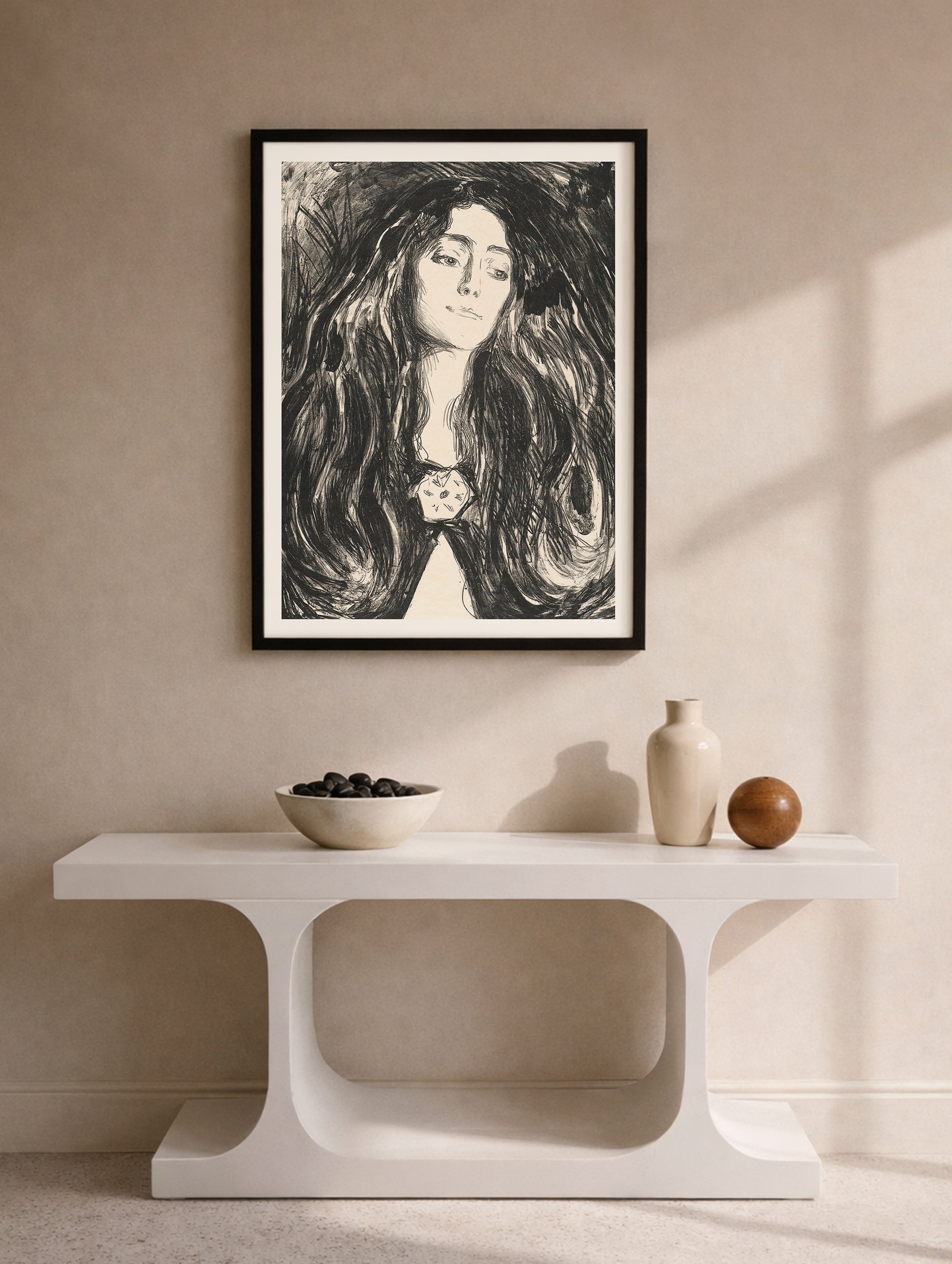 Första huset i en bosättning abstrakt konsttryck