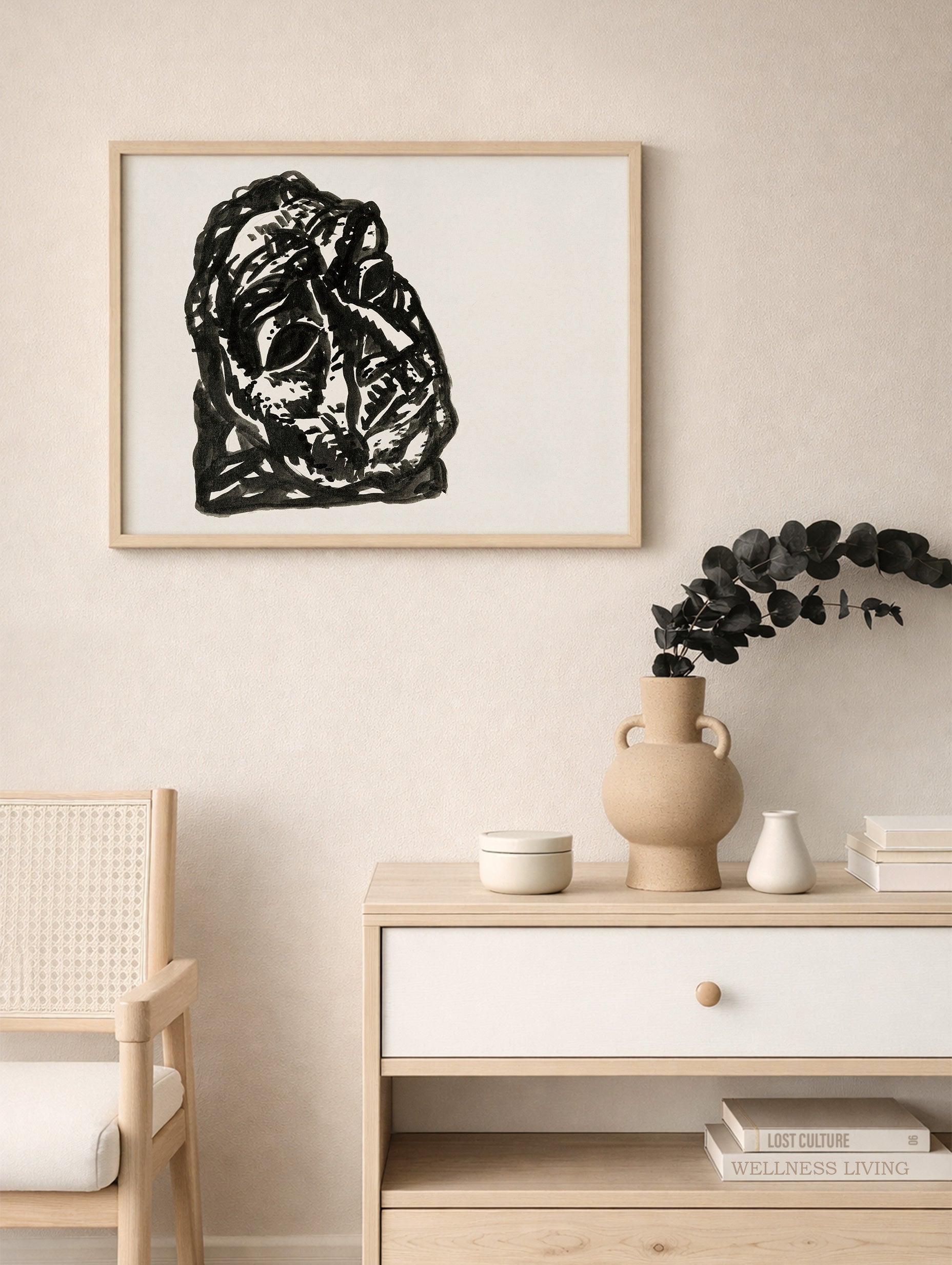 Head of a Man Looking Upwards to the Right Leo Gestel Art Print