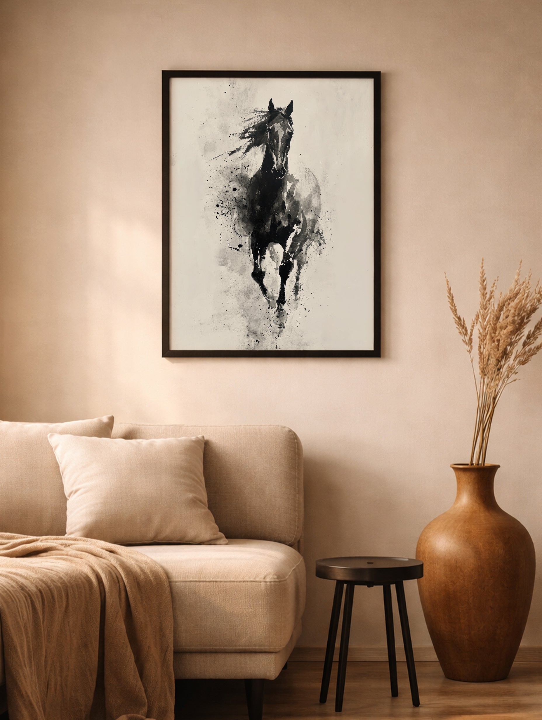 Hest i blekkdyrtrykk