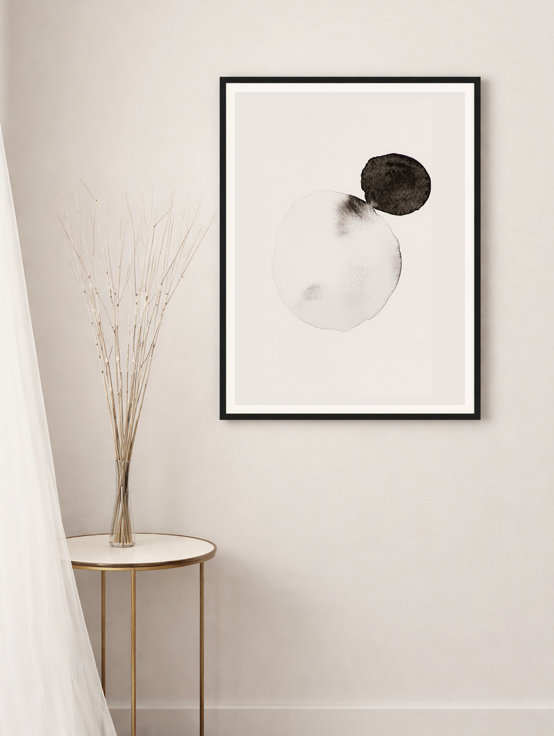 Watercolor Black and White Poster