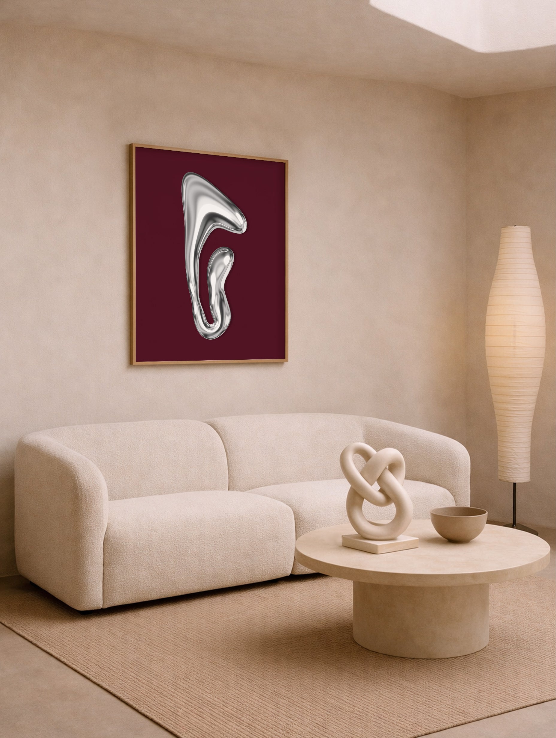 Liquid Metal Shape Illustration Poster No 1