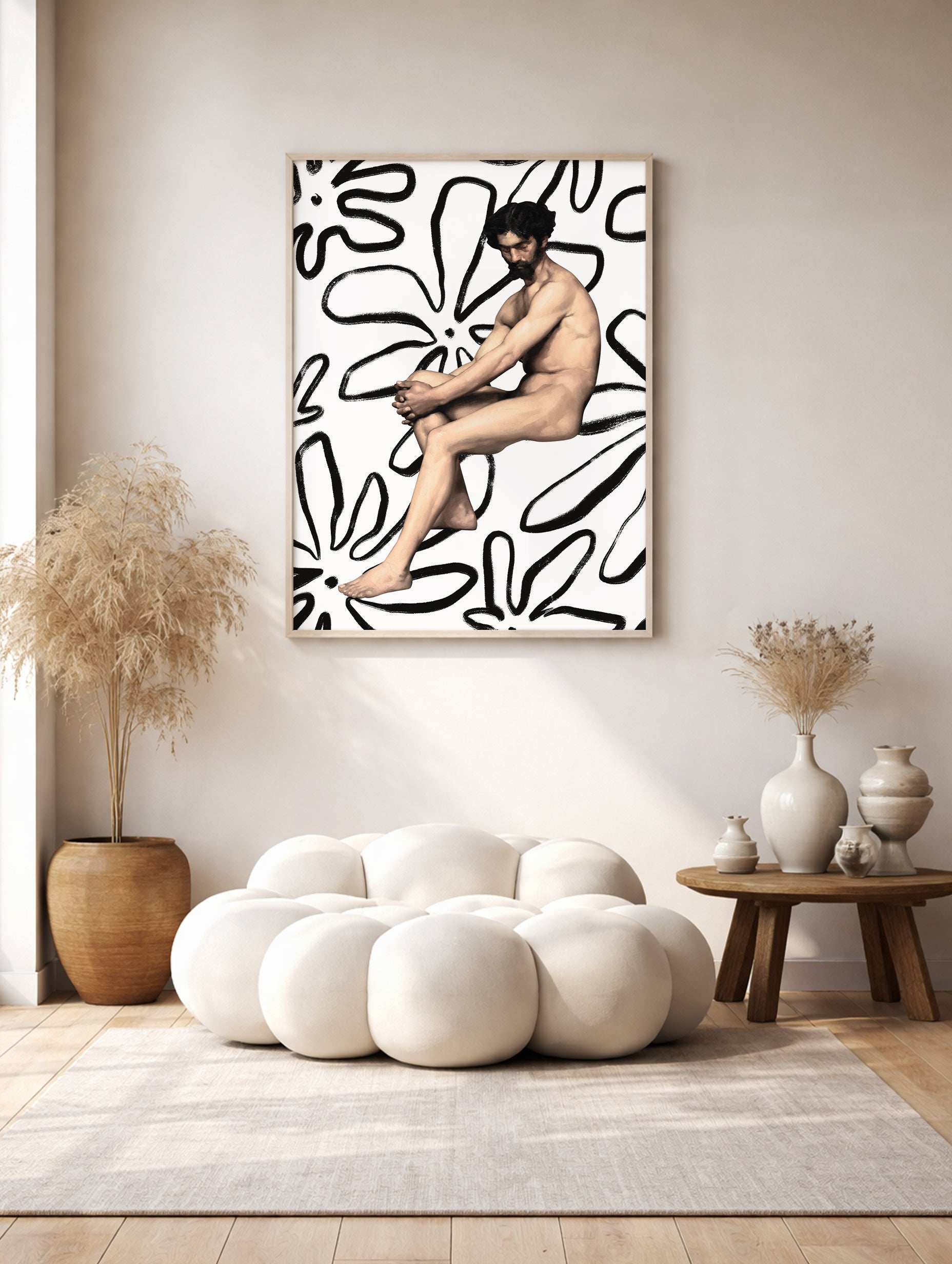 Nude Man Abstract Art Print