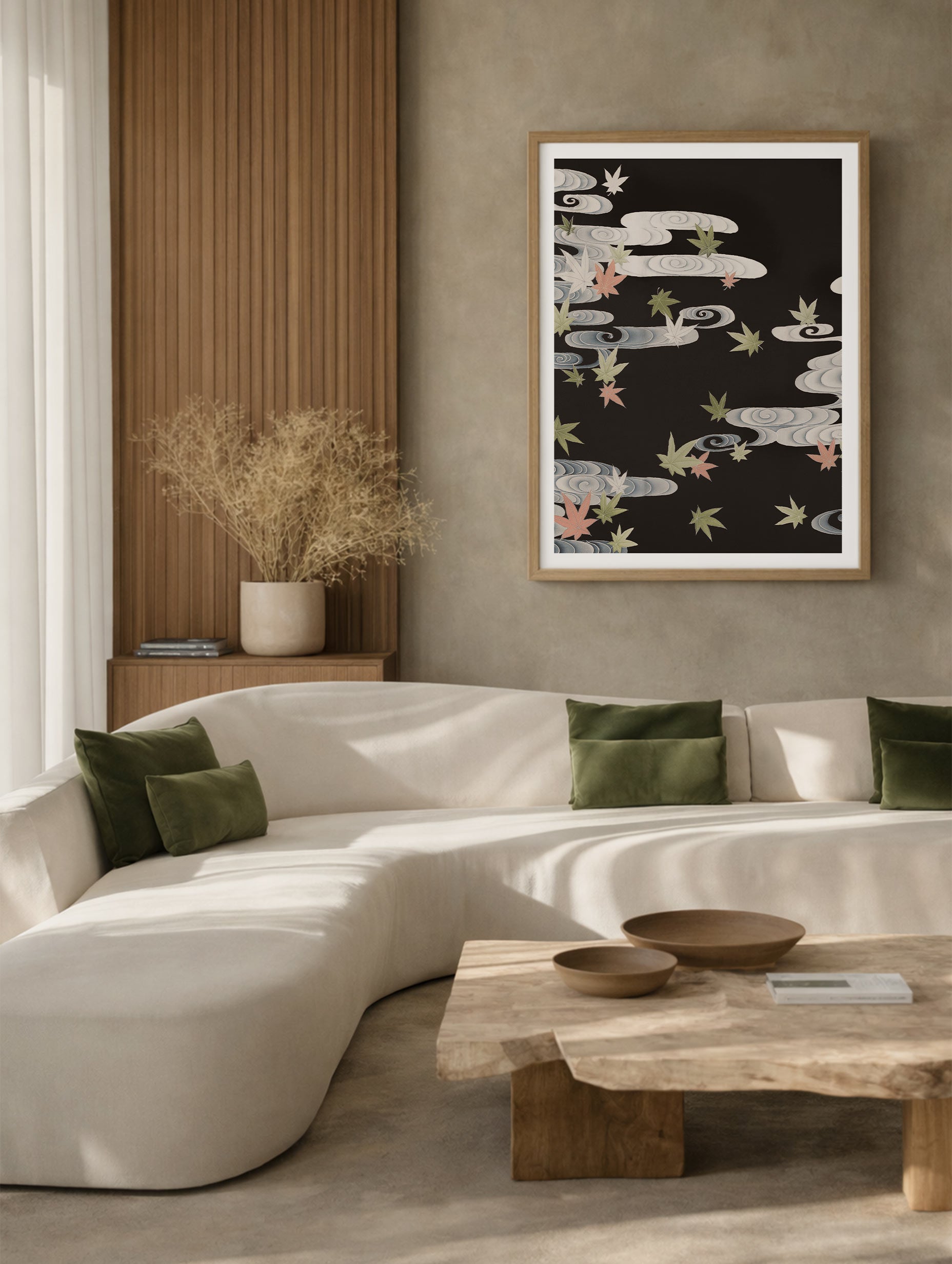 Susoshiki med lønneblader i Tatsuta-elven japansk kunsttrykk