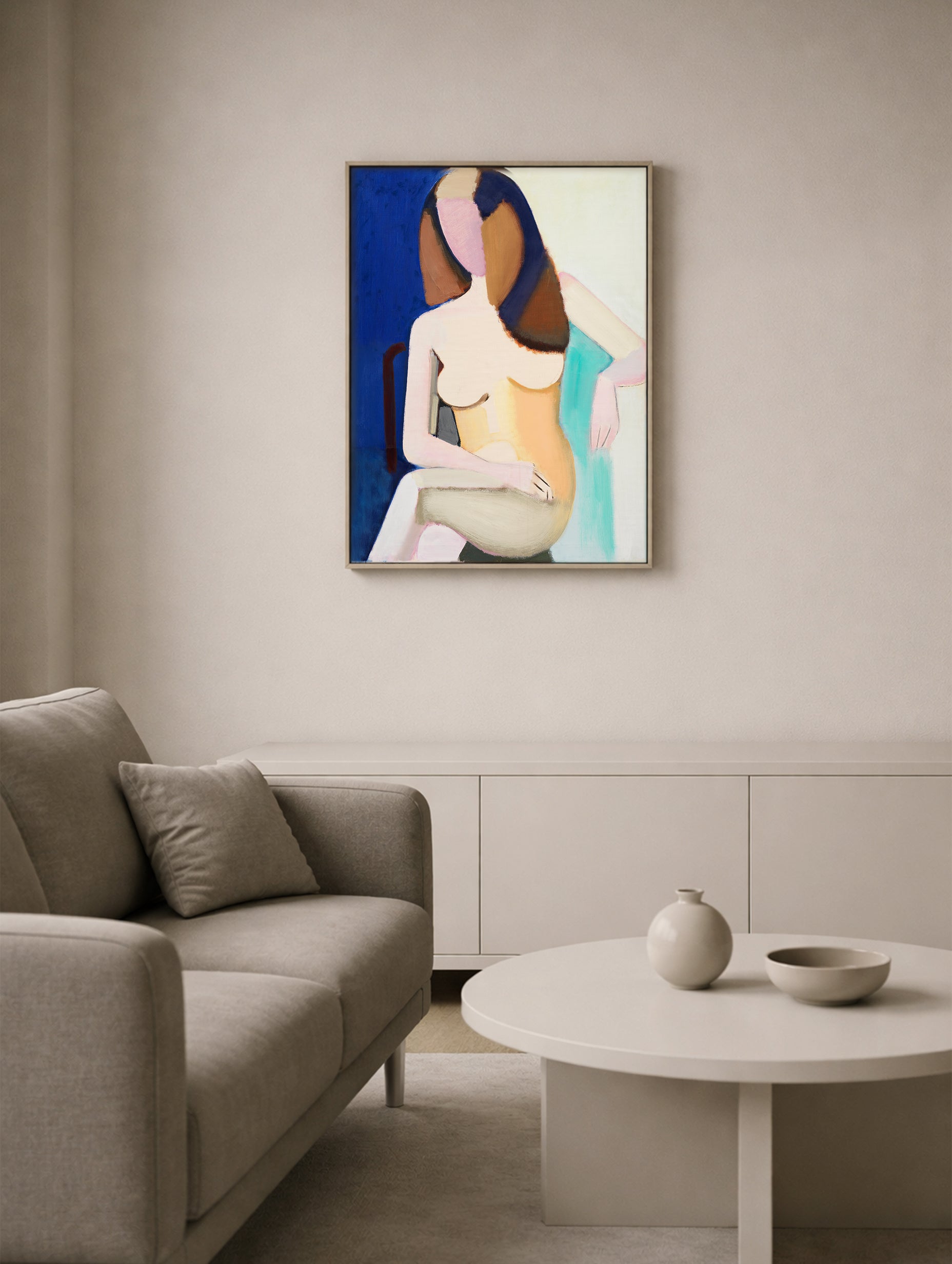 Första huset i en bosättning abstrakt konsttryck