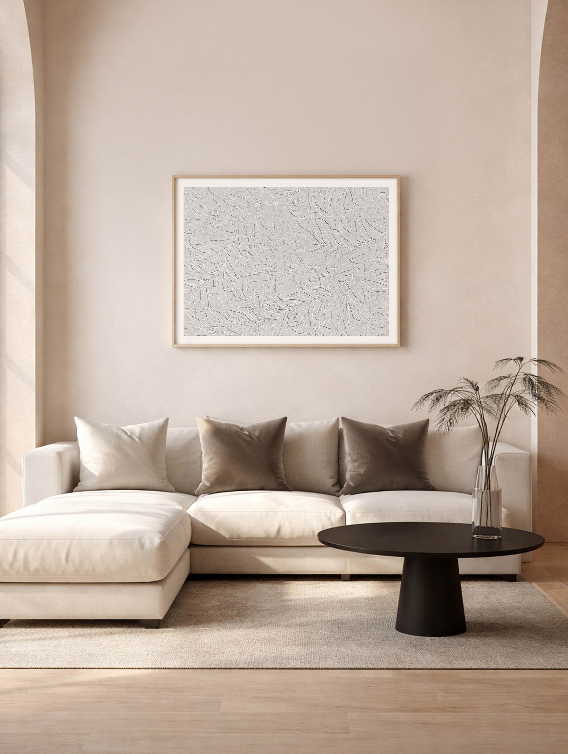 Första huset i en bosättning abstrakt konsttryck