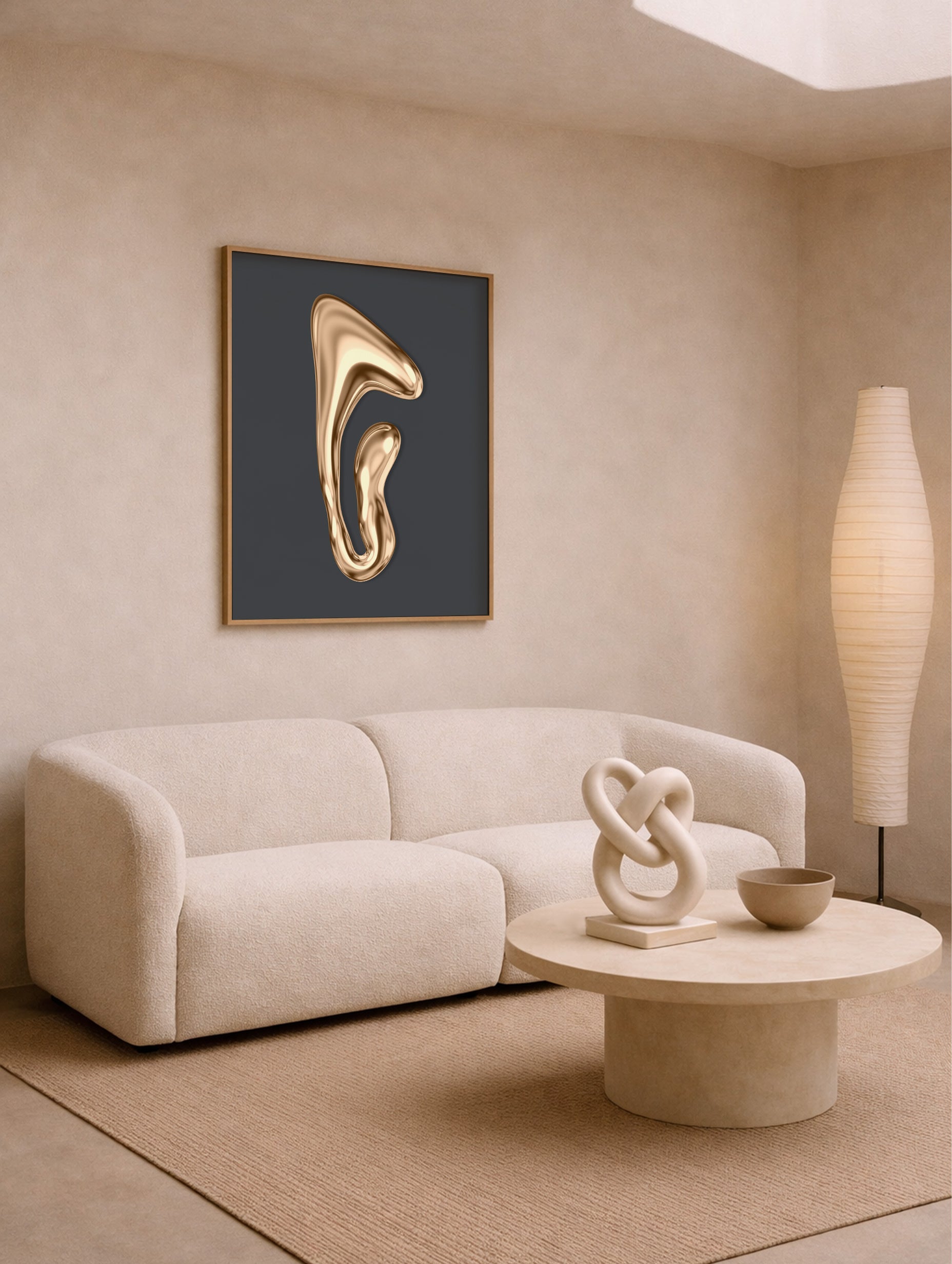Liquid Metal Shape Illustration Poster No 2