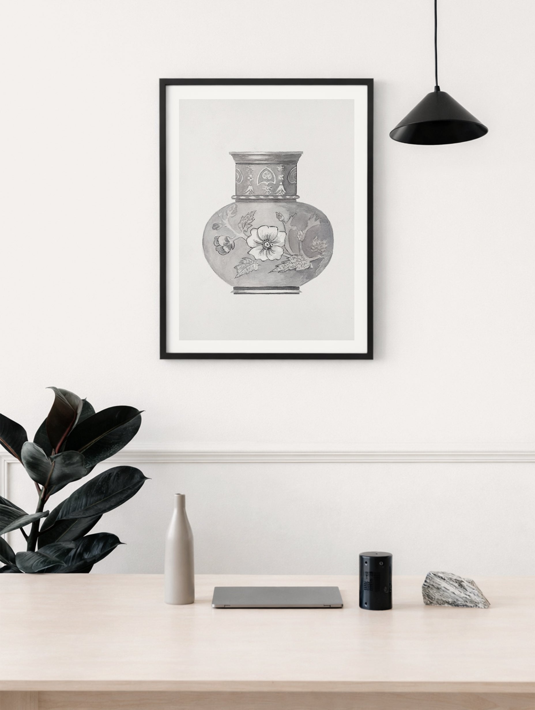 Första huset i en bosättning abstrakt konsttryck