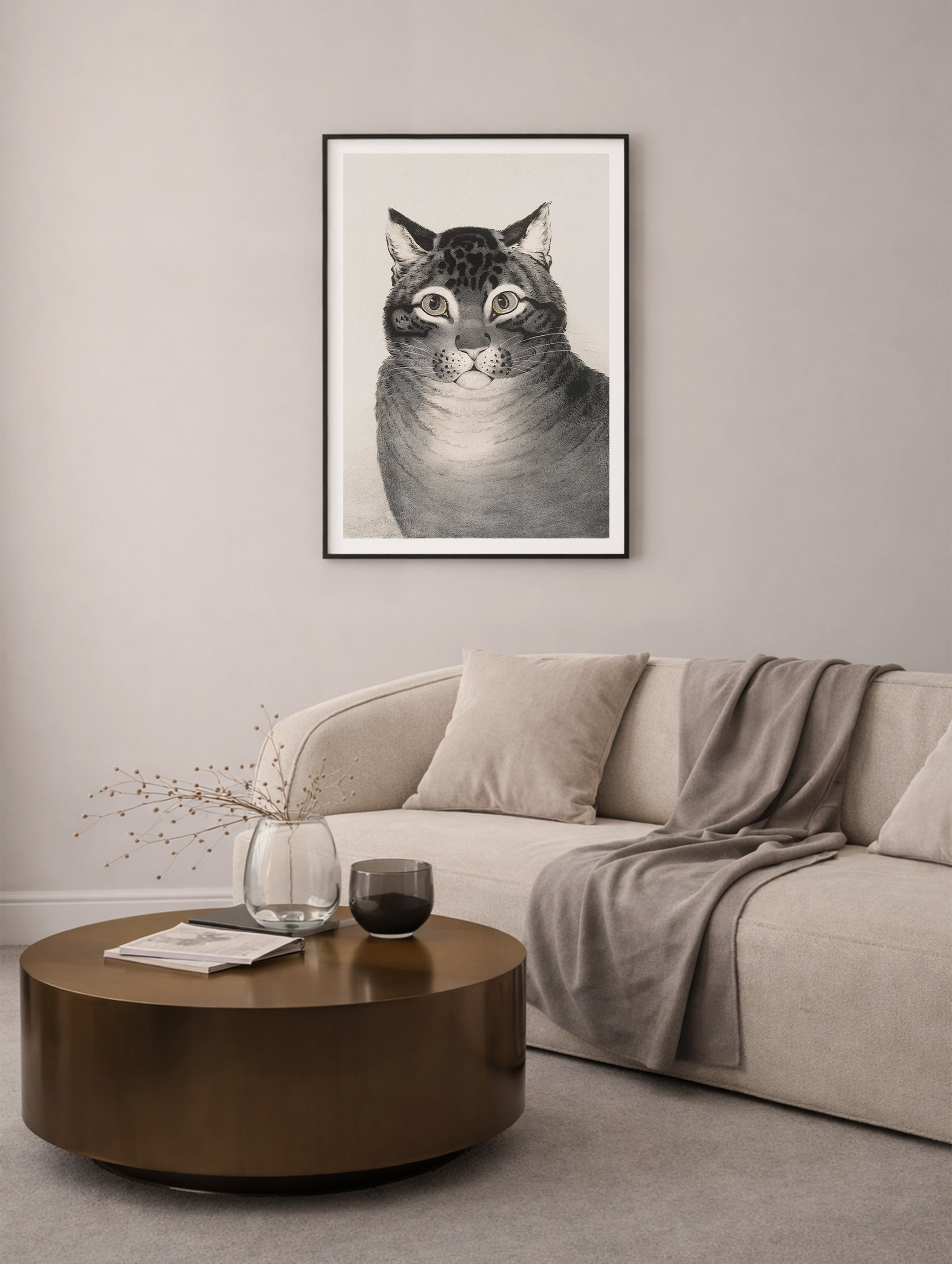 Första huset i en bosättning abstrakt konsttryck