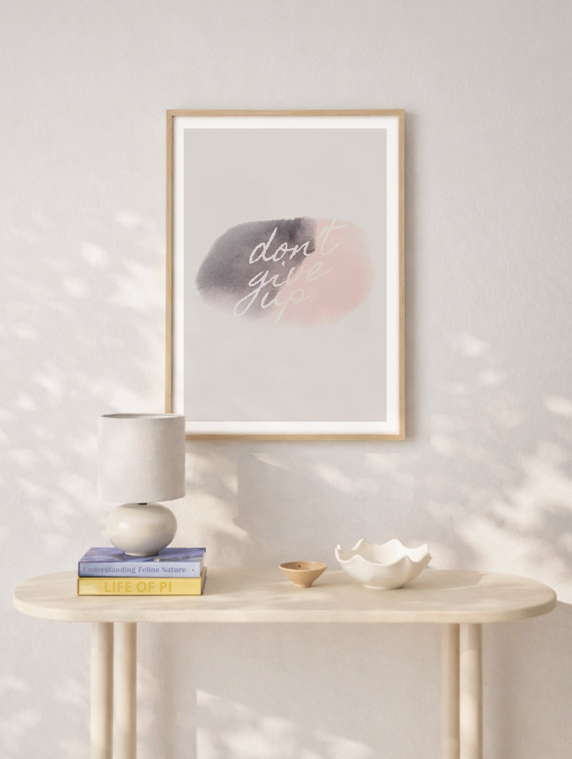 Motivasjonsplakat med «Ikke gi opp»