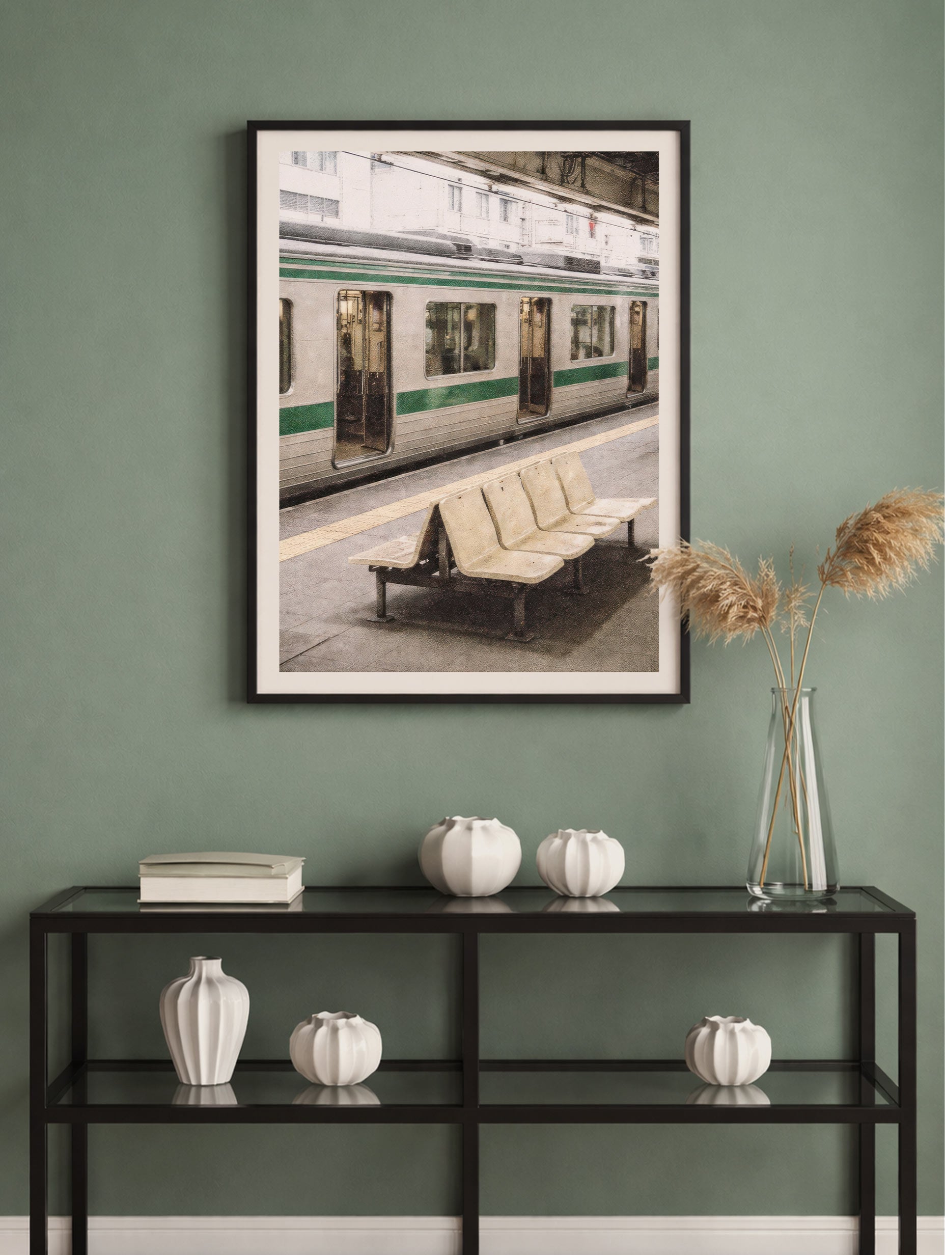 Tokyo jernbaneplattform vintage plakat