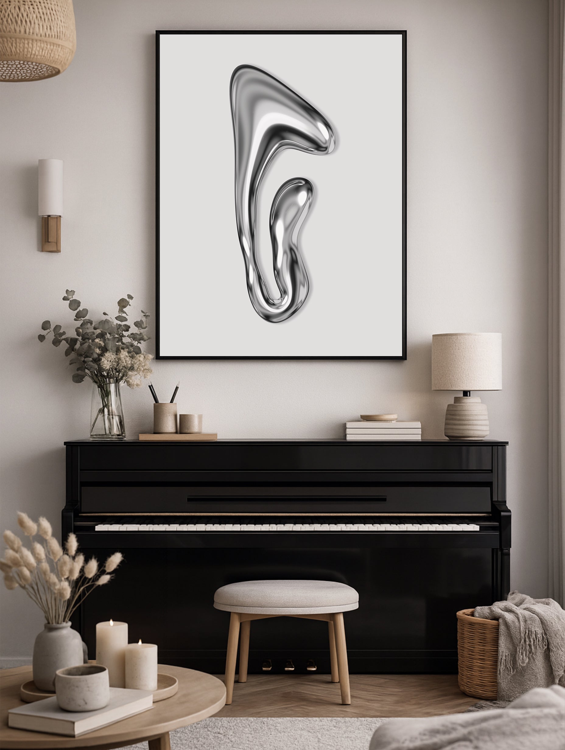 Första huset i en bosättning abstrakt konsttryck