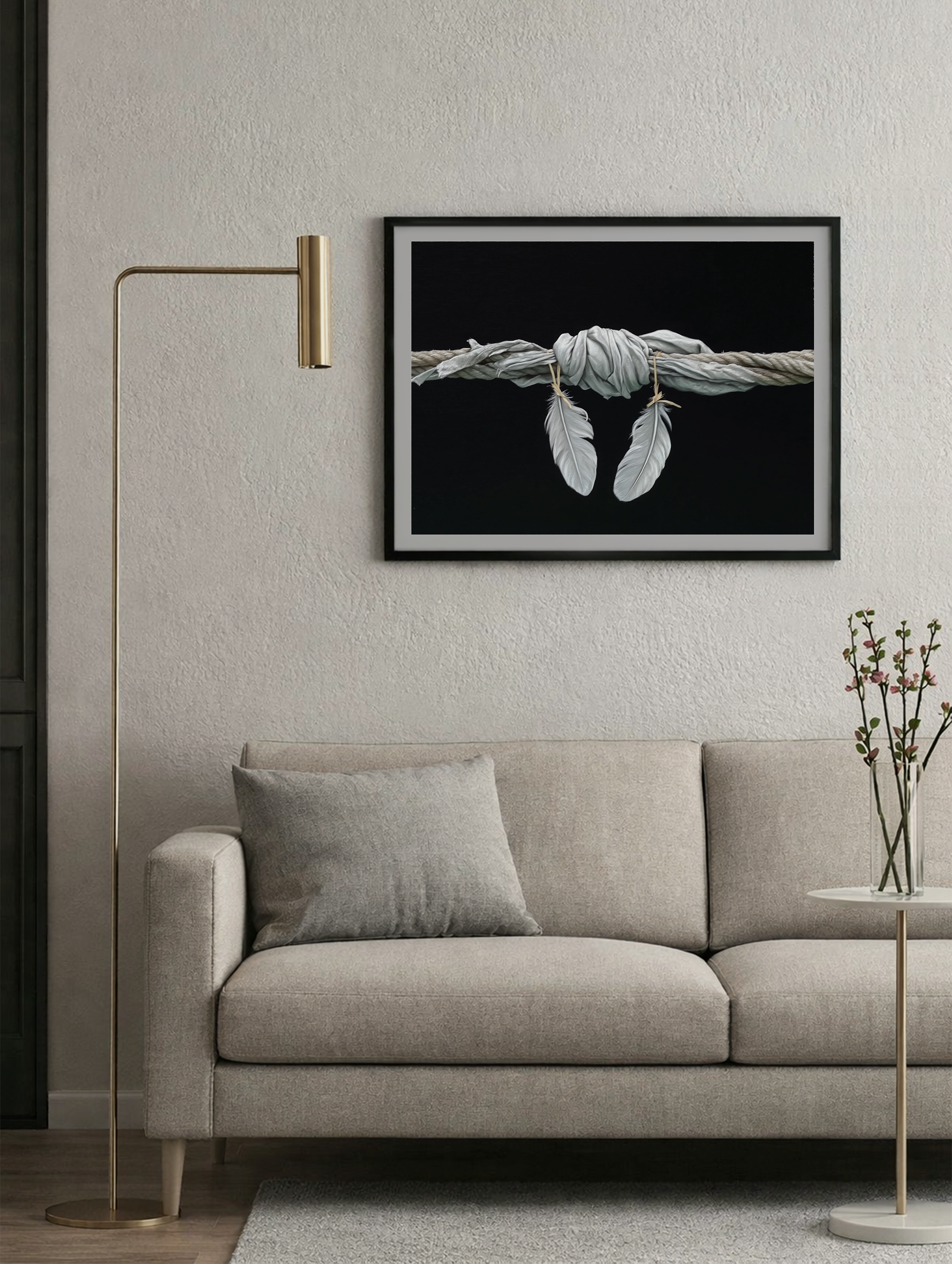 Första huset i en bosättning abstrakt konsttryck