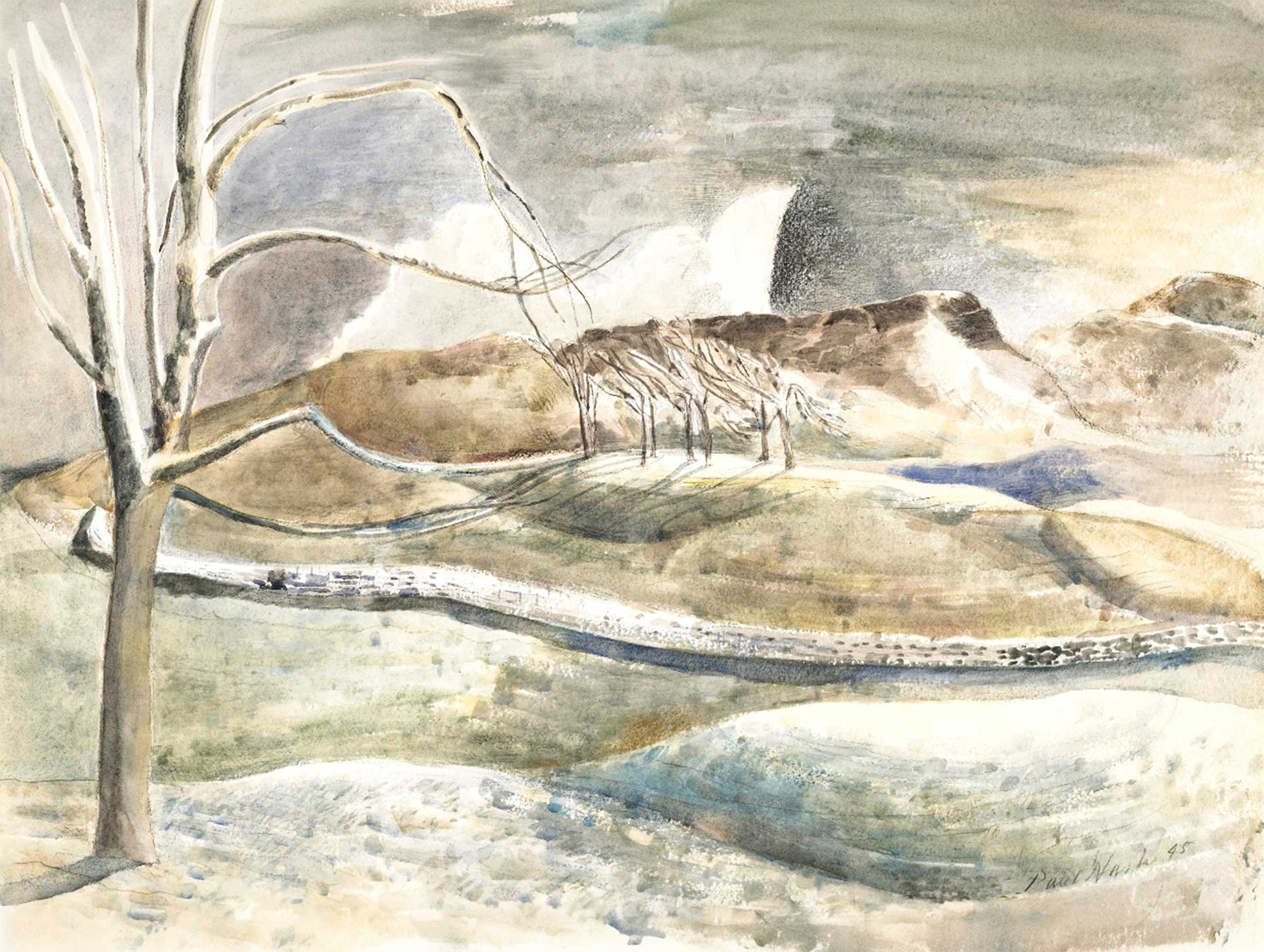 Moonrise over Cleeve Hill Paul Nash Art Print